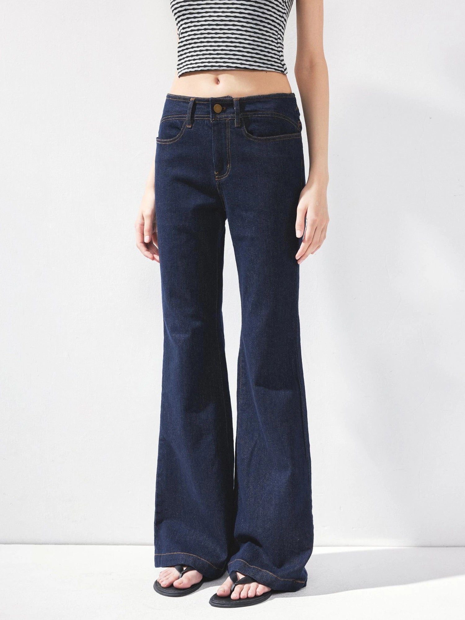 kvkv Curved Waist Bootcut Denim Trousers