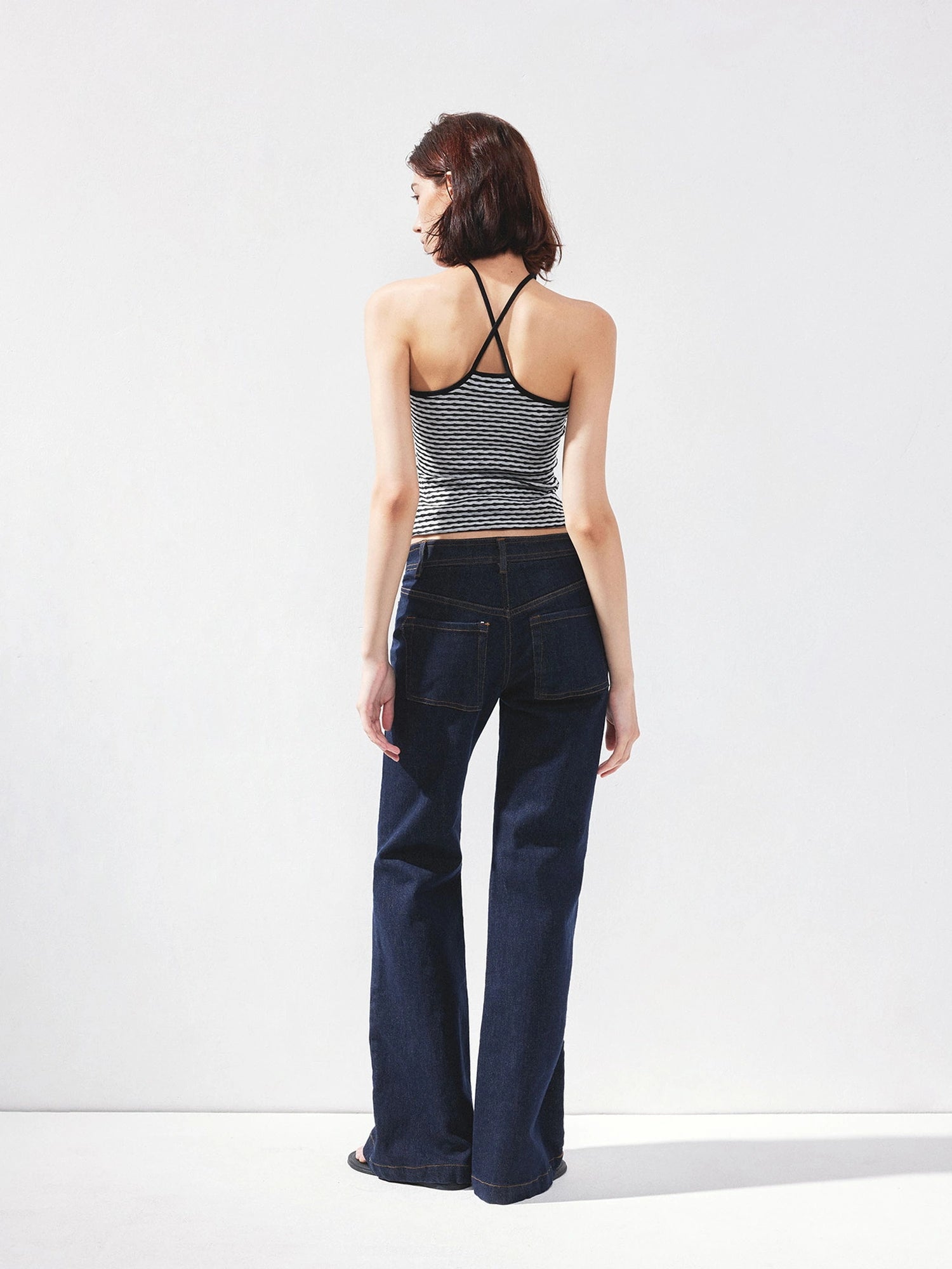 kvkv Curved Waist Bootcut Denim Trousers
