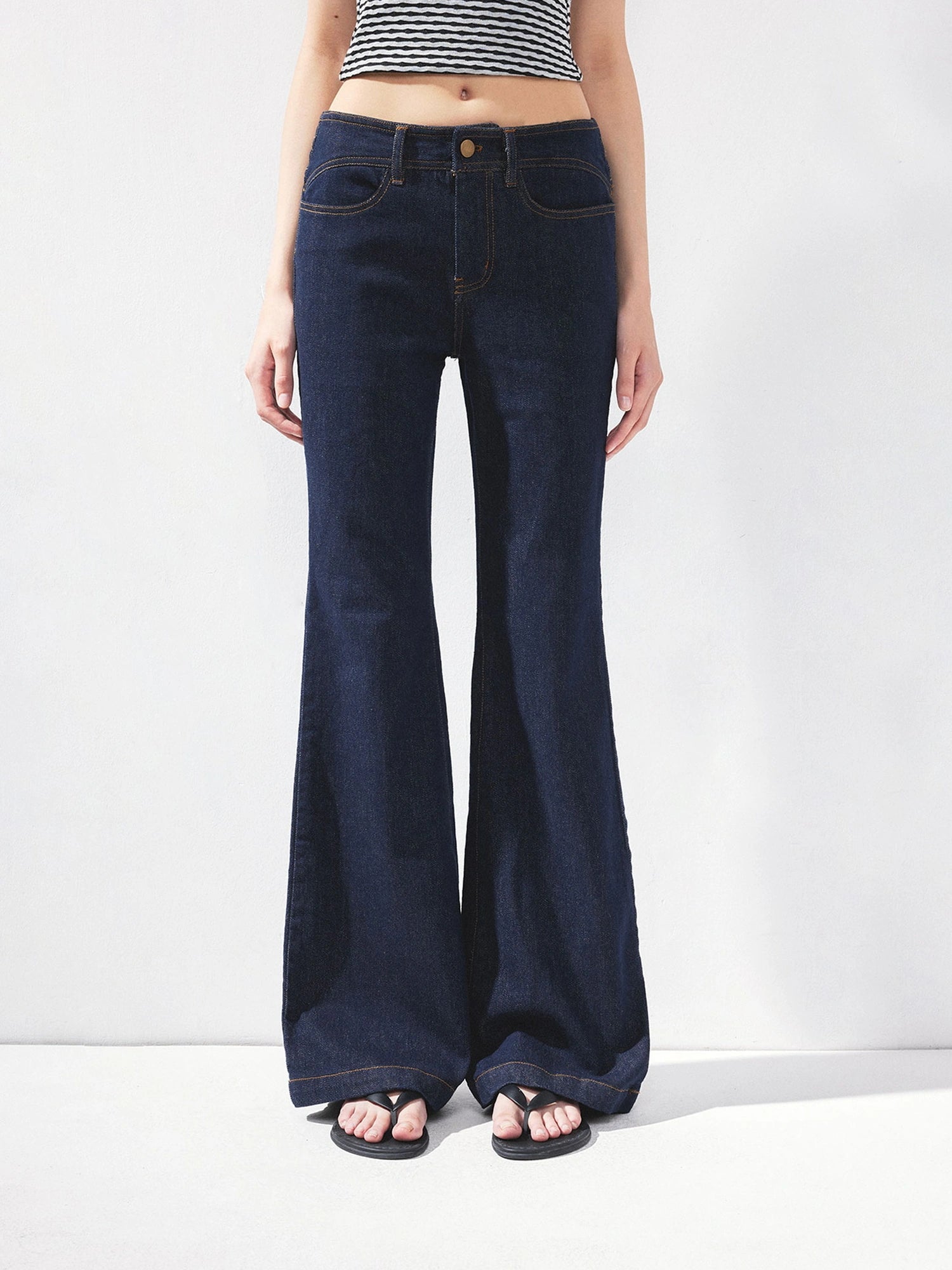 kvkv Curved Waist Bootcut Denim Trousers