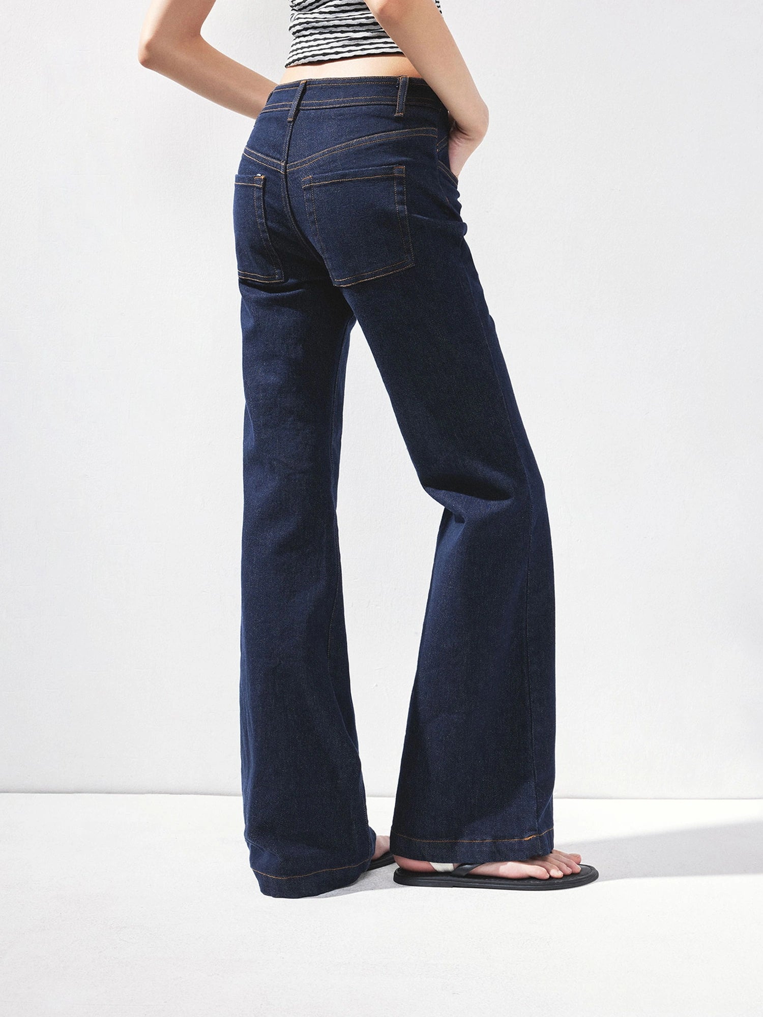 kvkv Curved Waist Bootcut Denim Trousers
