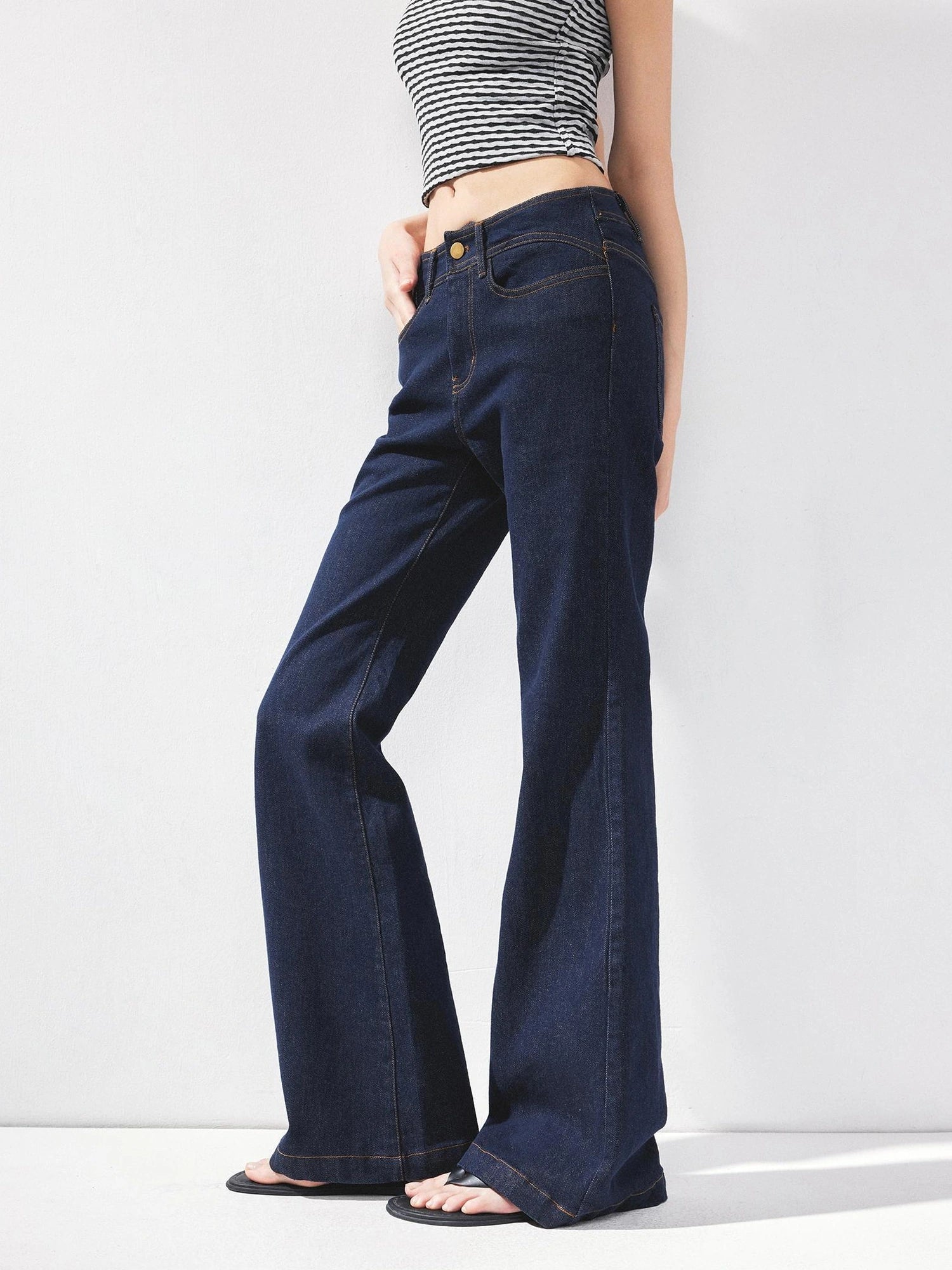 kvkv Curved Waist Bootcut Denim Trousers