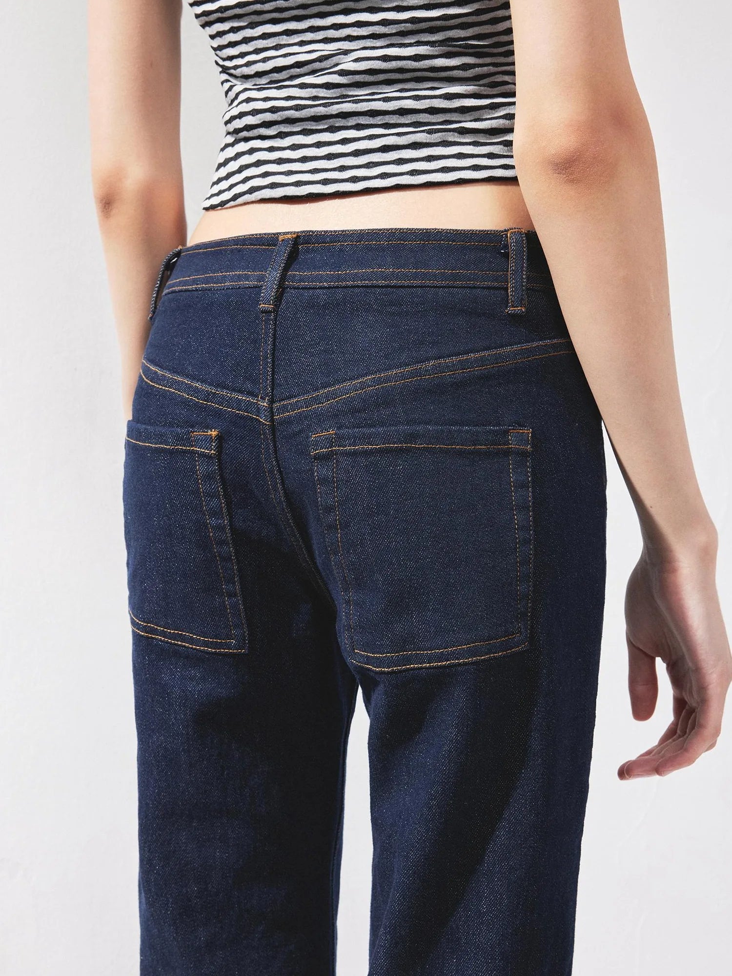 kvkv Curved Waist Bootcut Denim Trousers