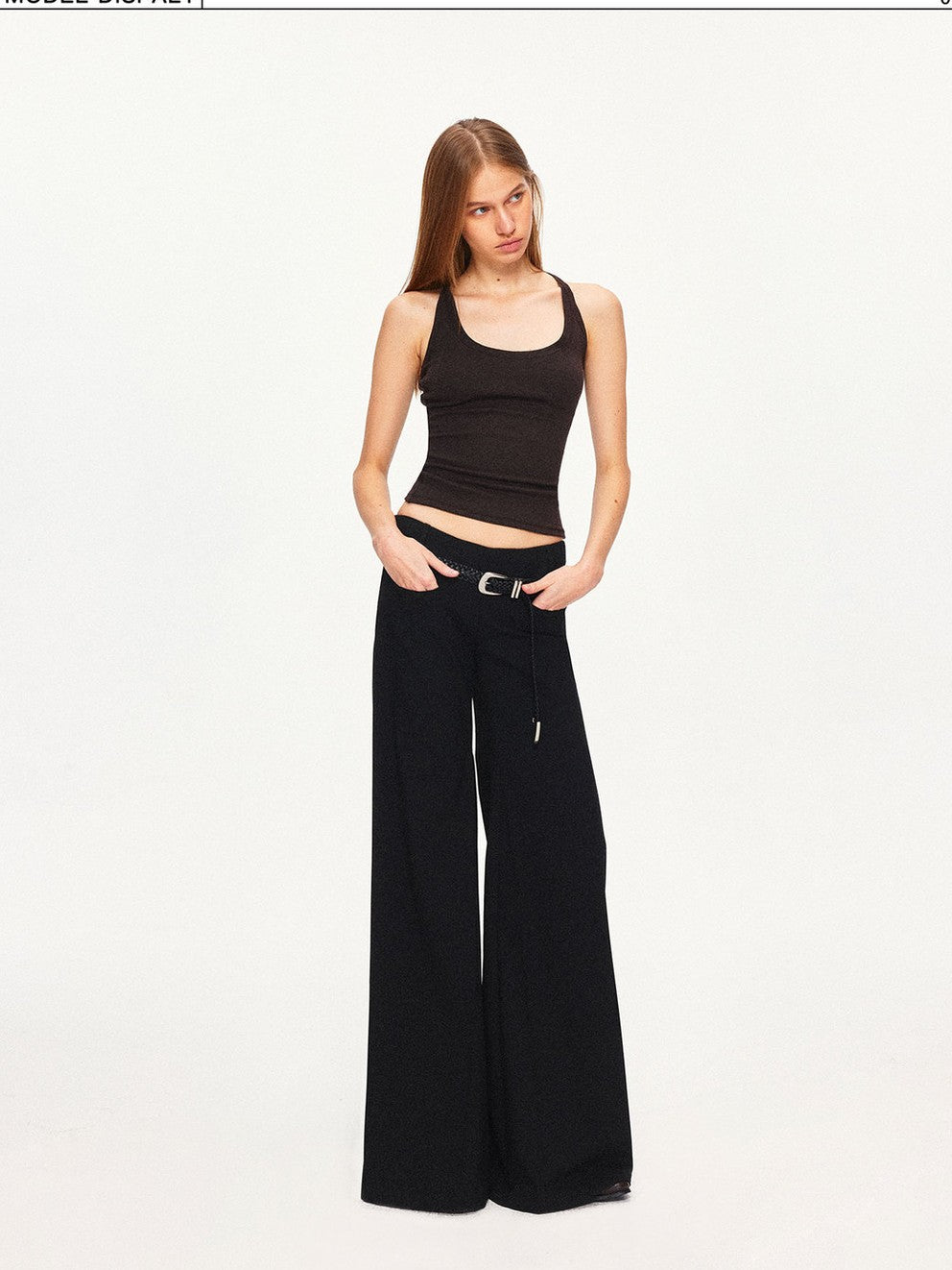 kvkv Deep Brown U Neck Racerback Women&
