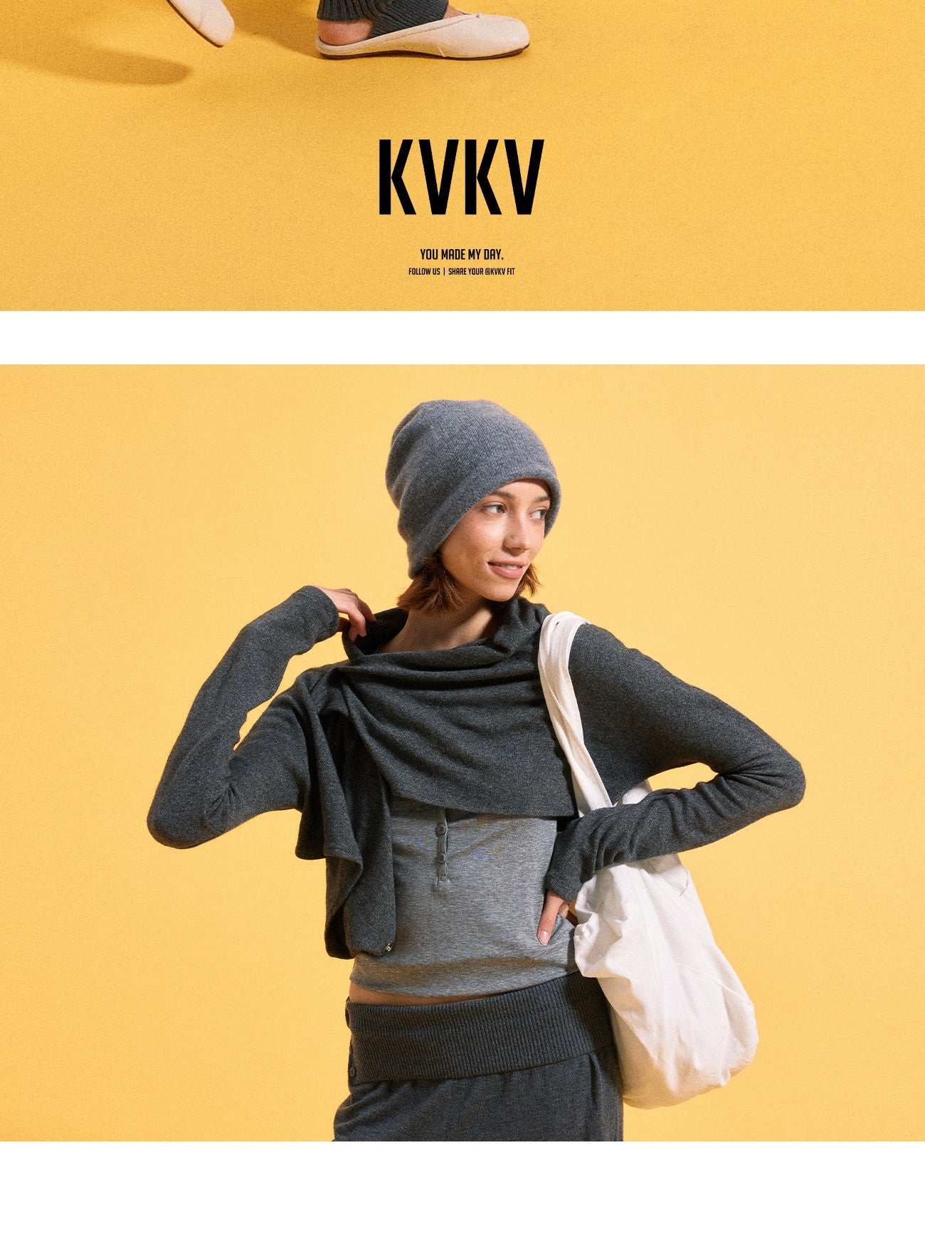 kvkv Deep Gray Angora Blend Two Way Asymmetric Hem Women&