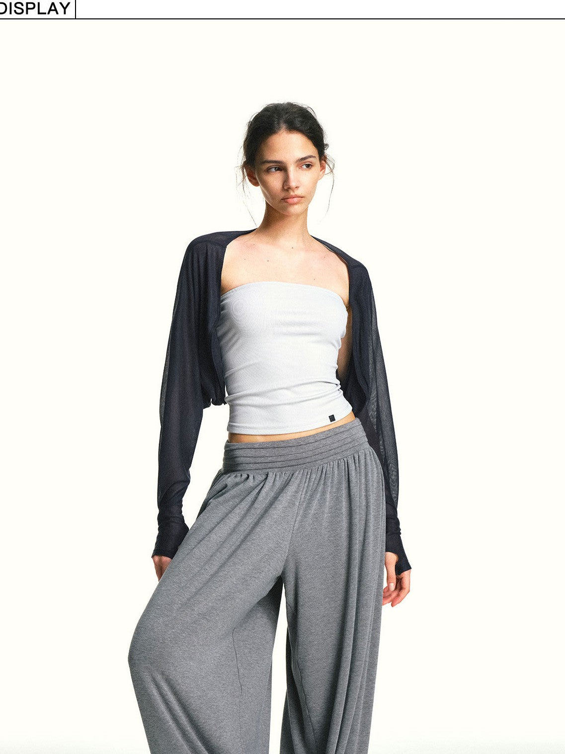 kvkv Deep Gray Bamboo Leaf Pleated Wide Waist Women&