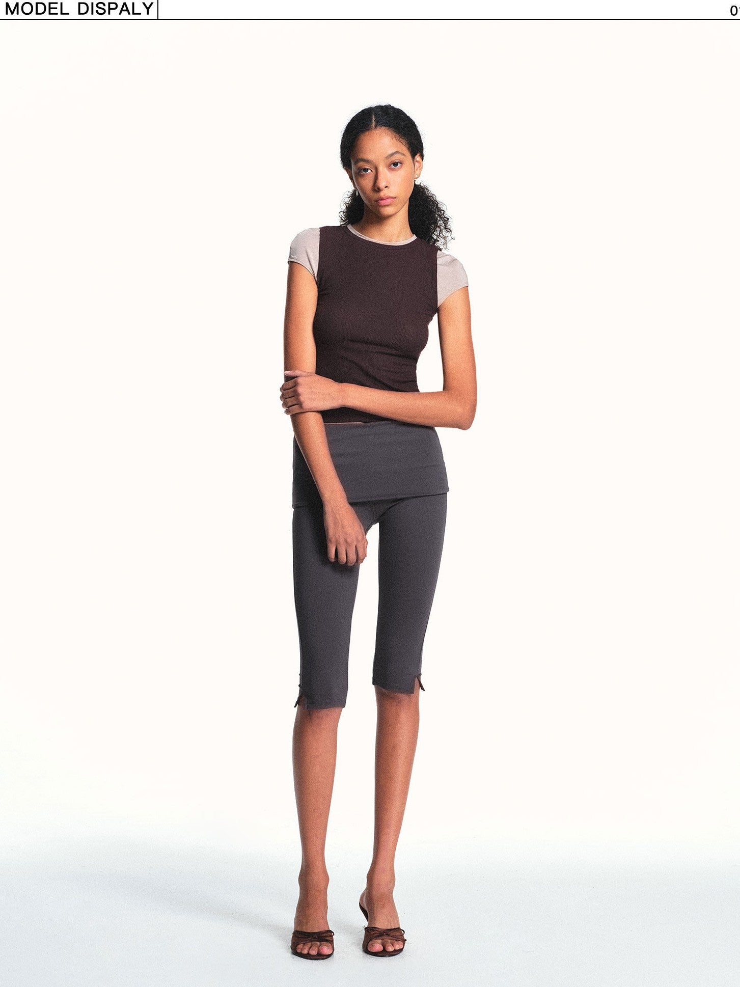kvkv Deep Gray Foldover Waist Side Slit Women&