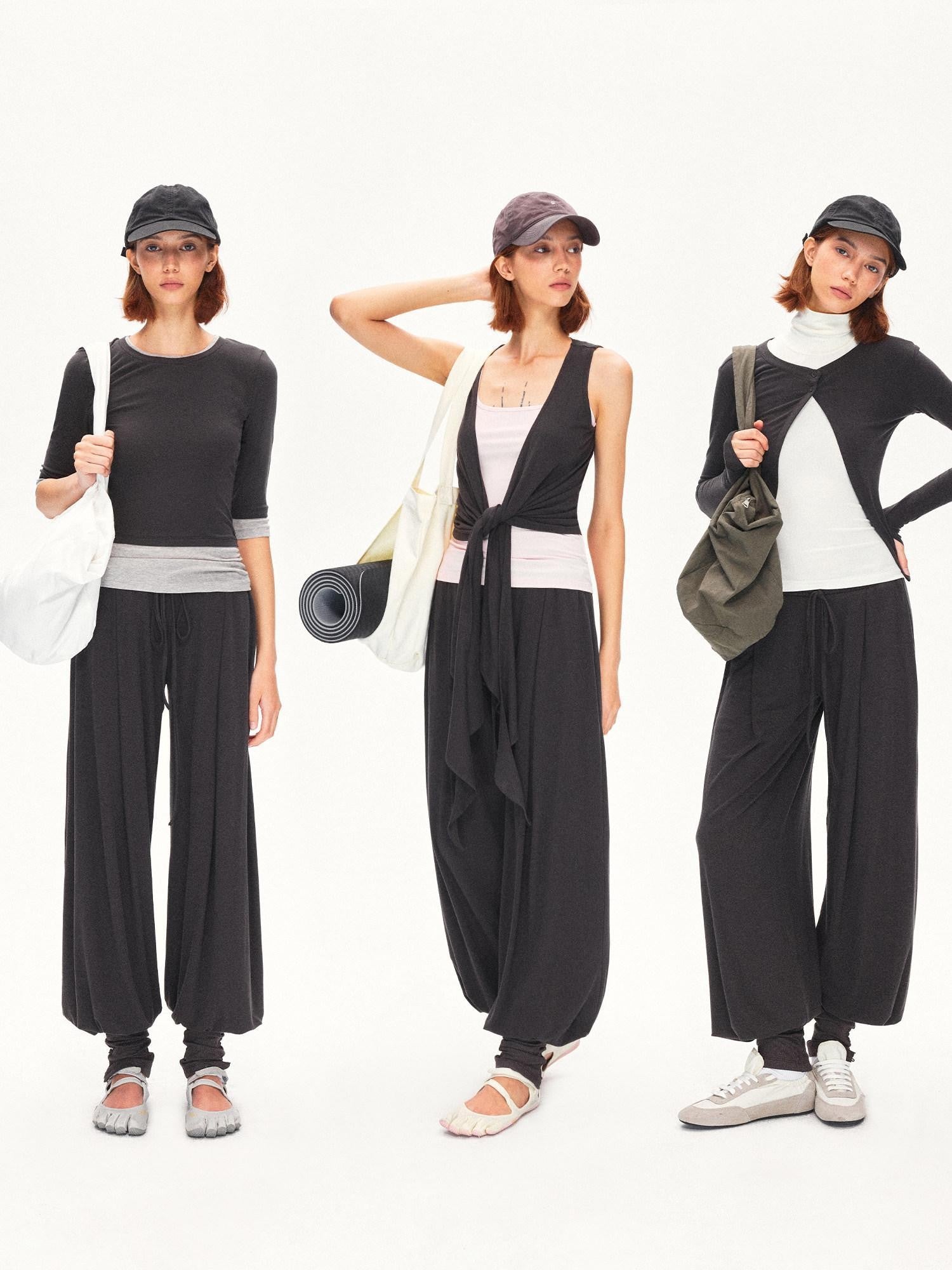 kvkv Deep Gray Pleated Detachable Elastic Waist Women&