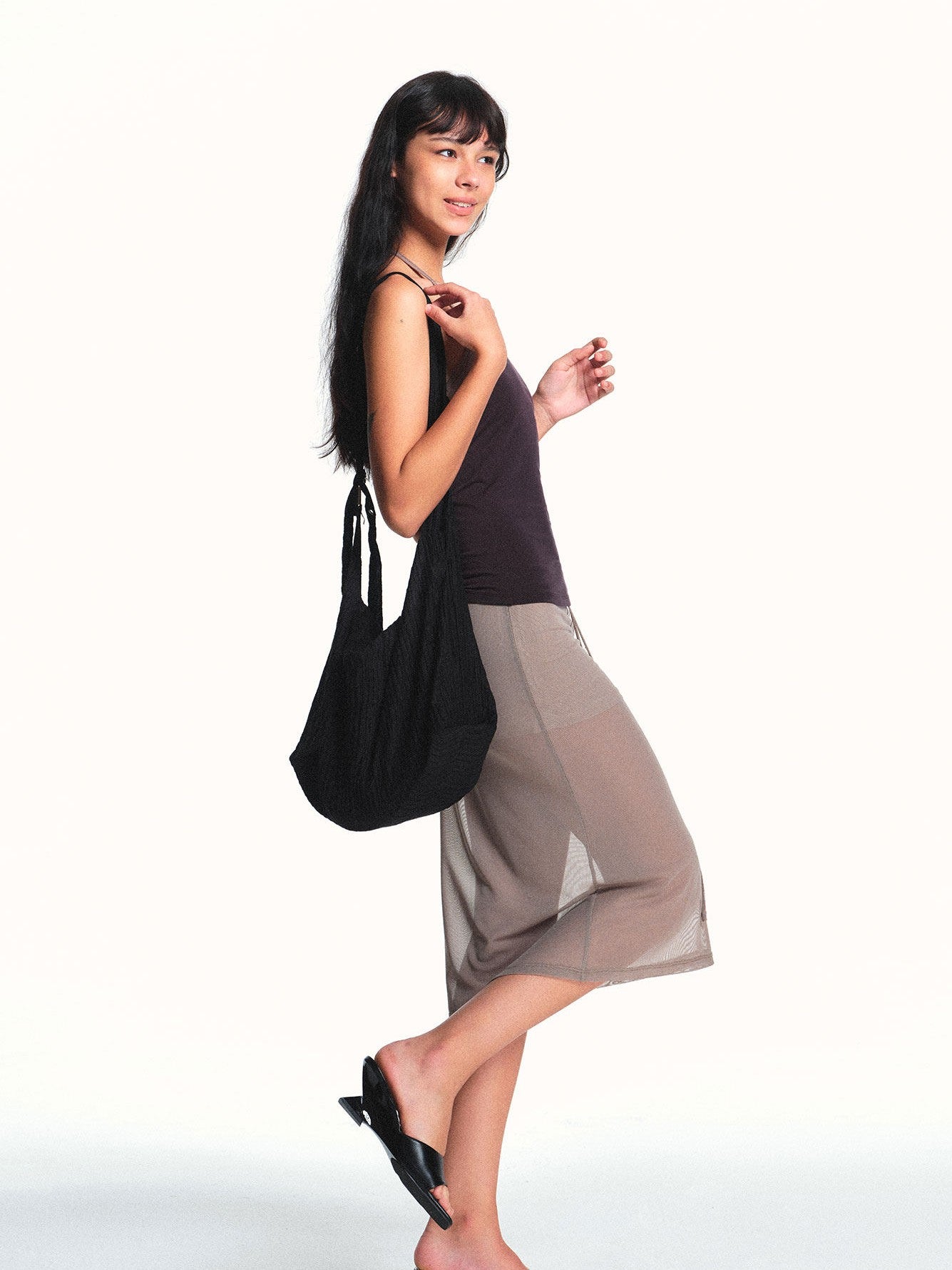 kvkv Deep Purple Contrast Panel Adjustable Halter U Neck Women&