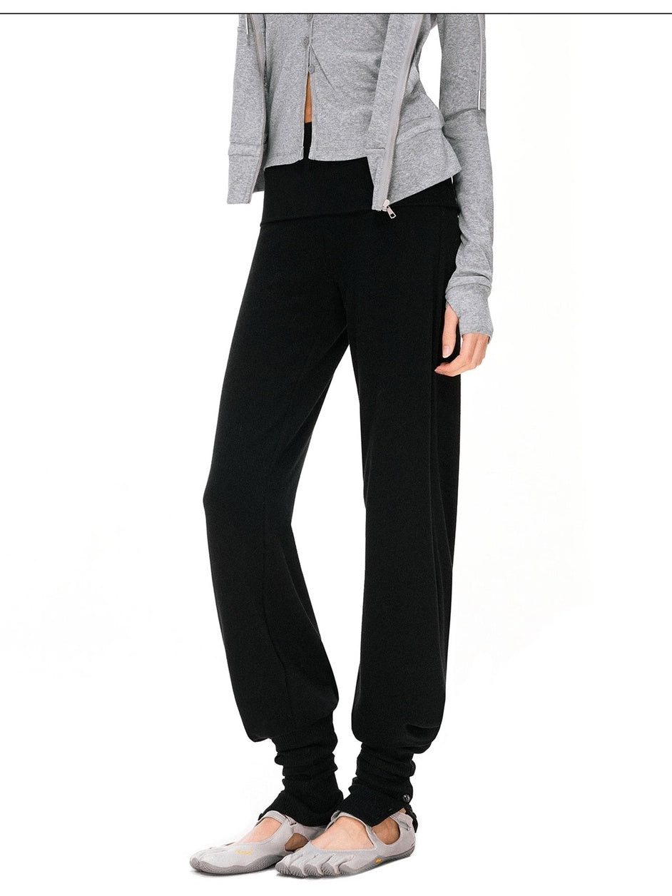 kvkv Detachable Foldover Waist Sport Cuffed Jogger Womens Viscose Blend Pants