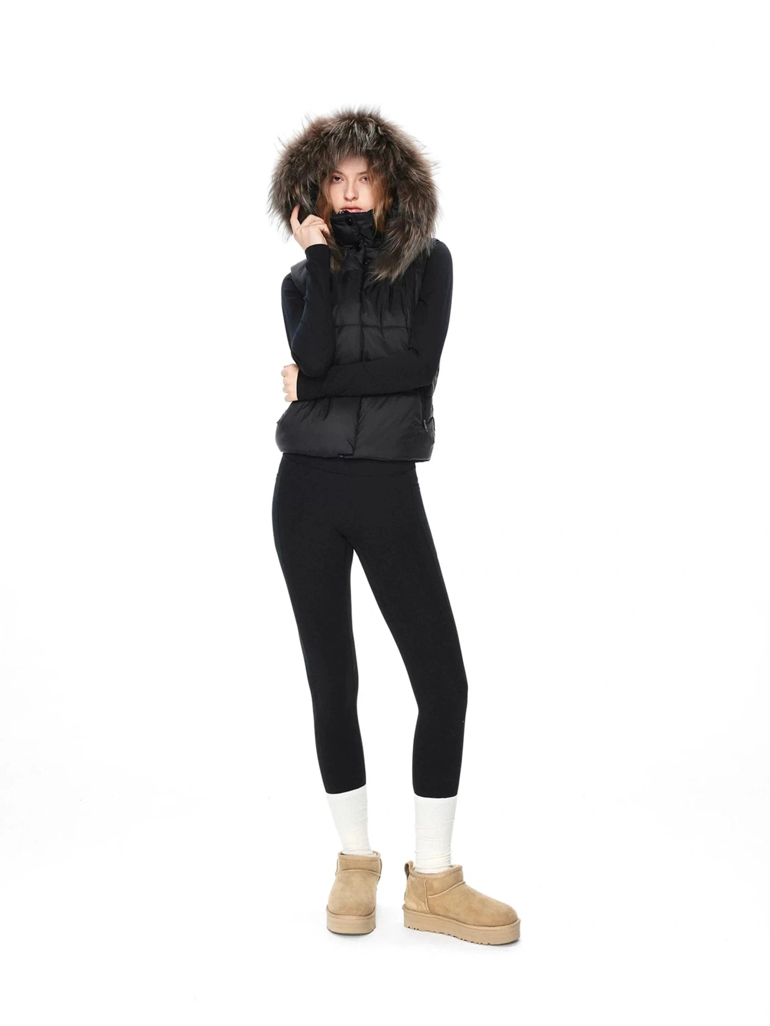 kvkv Detachable Hooded Quilted Vest