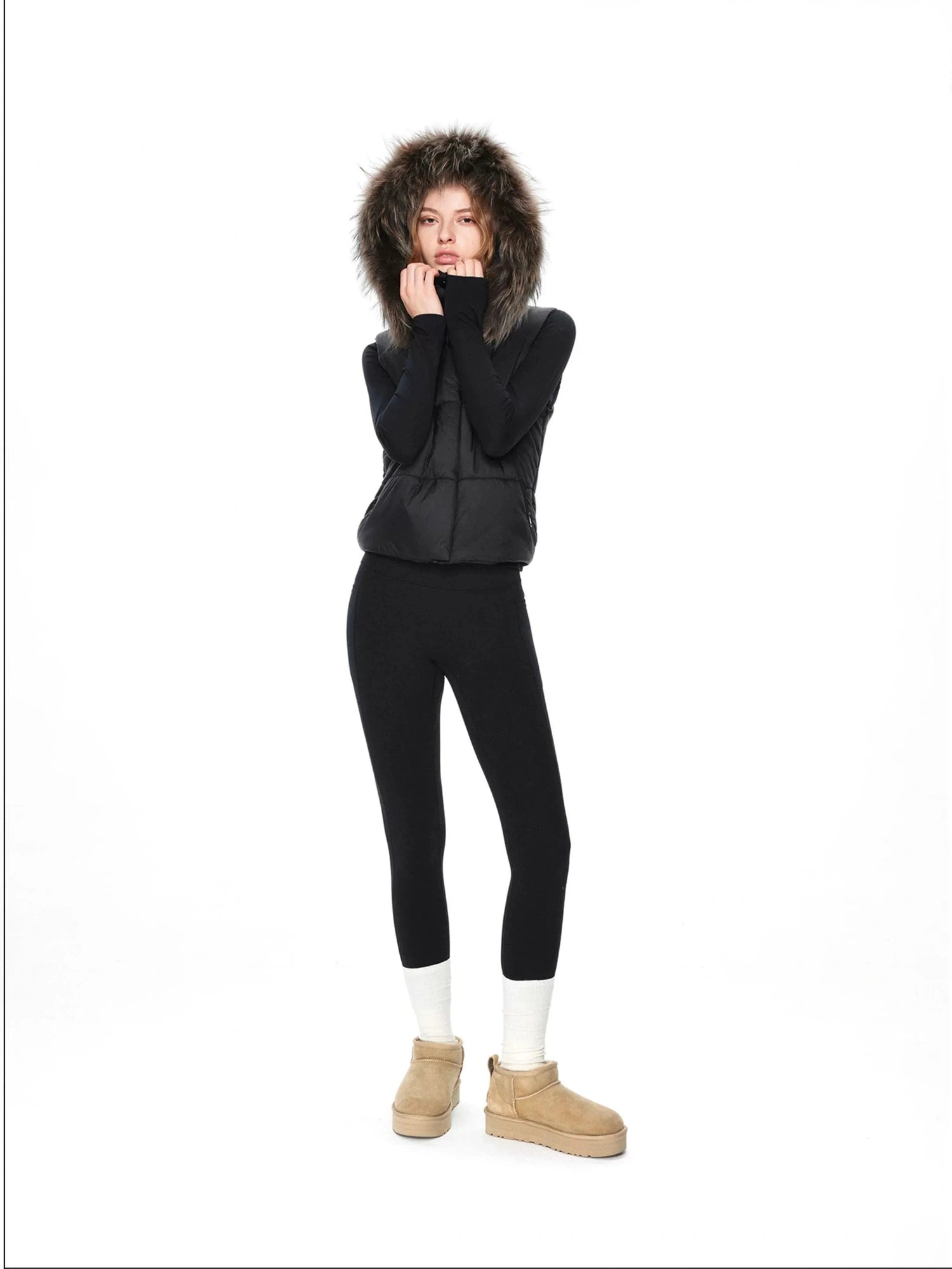 kvkv Detachable Hooded Quilted Vest