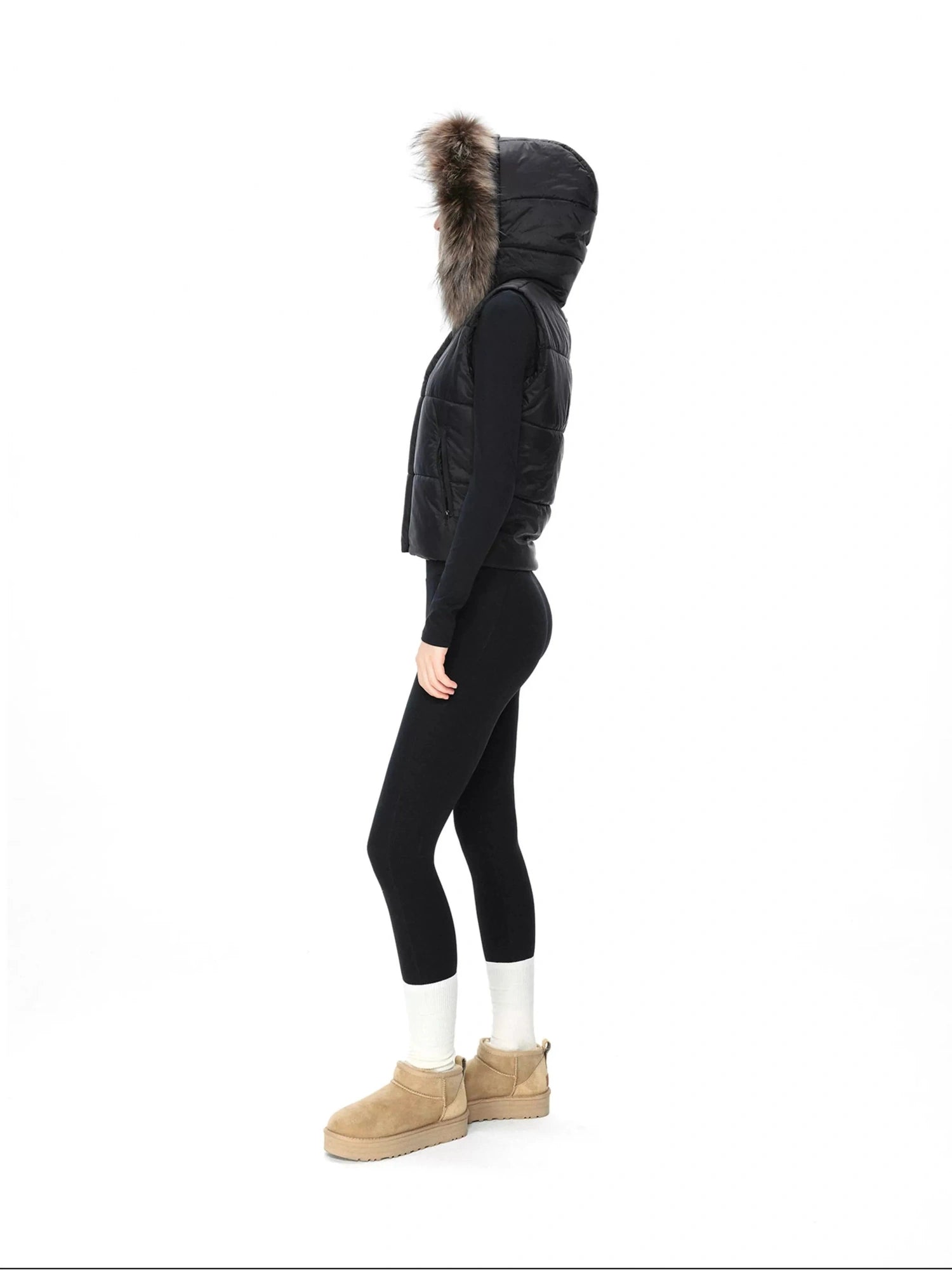 kvkv Detachable Hooded Quilted Vest