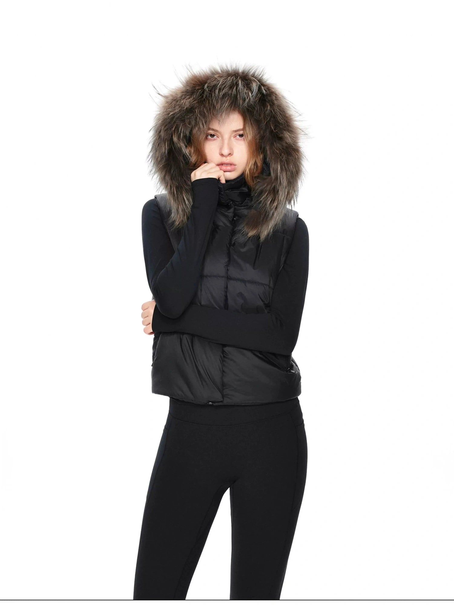 kvkv Detachable Hooded Quilted Vest