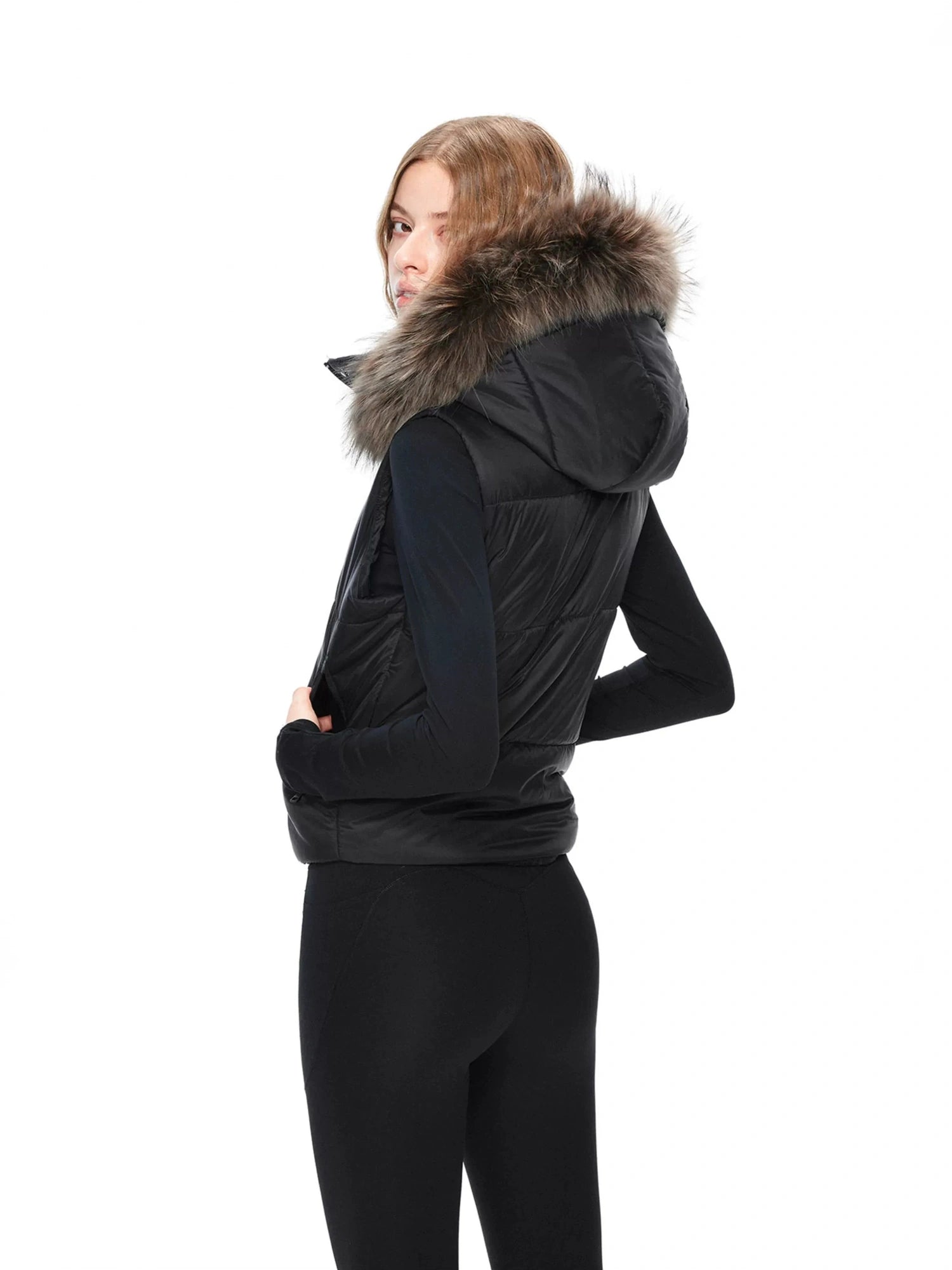 kvkv Detachable Hooded Quilted Vest