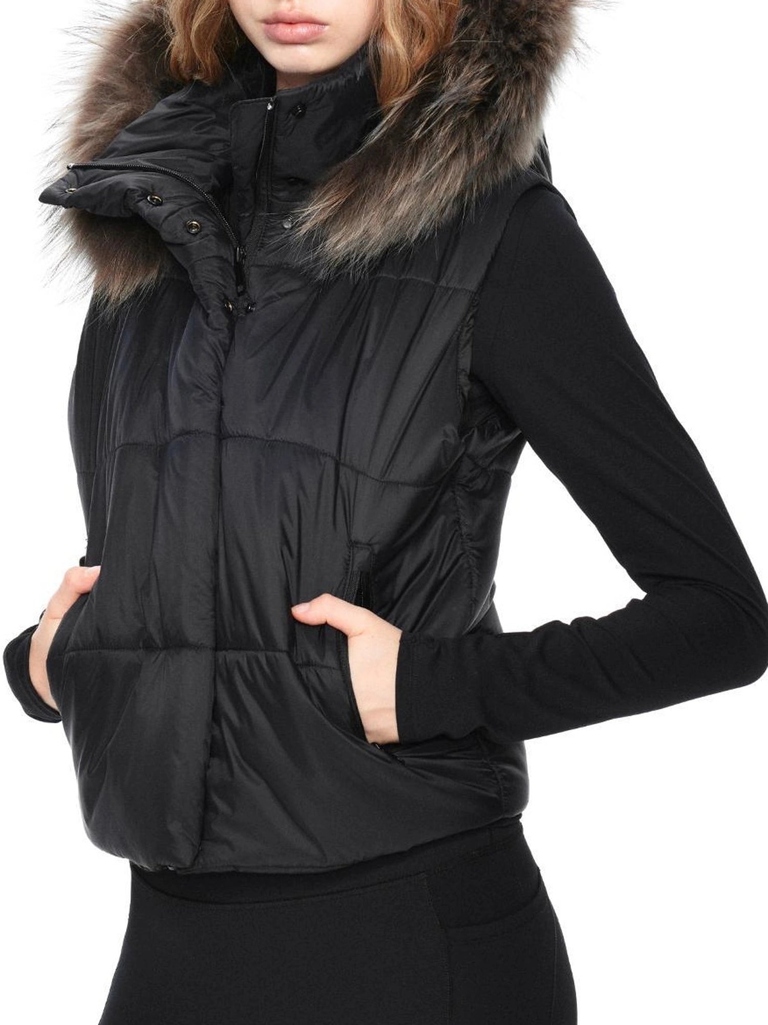 kvkv Detachable Hooded Quilted Vest