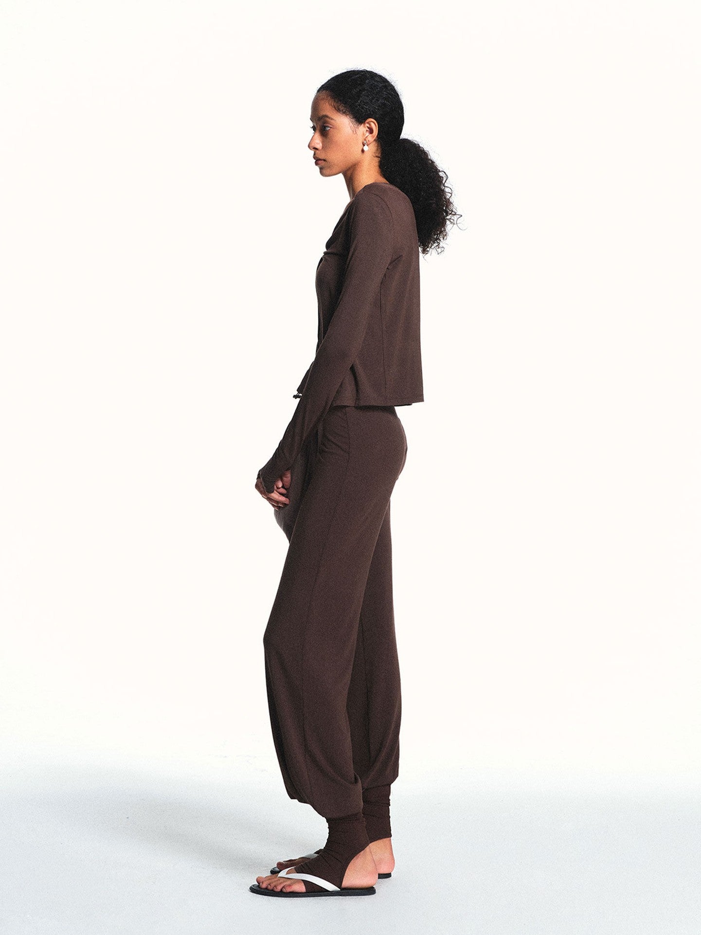 kvkv Drapey Drawstring Mid Low Waist Removable Stirrup Women&