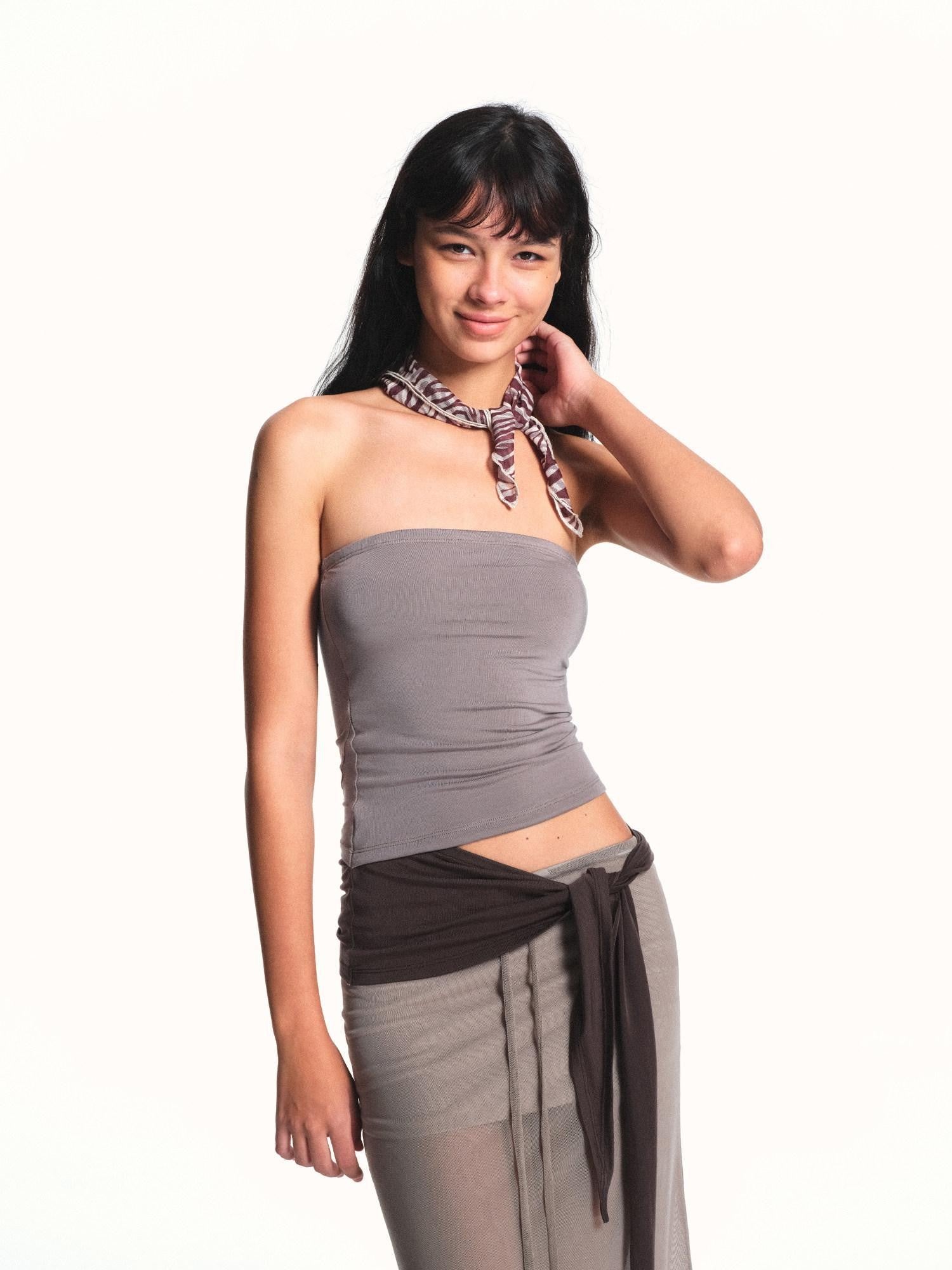 kvkv Dusty Rose Ribbon Splice Open Back Slim Fit Women&