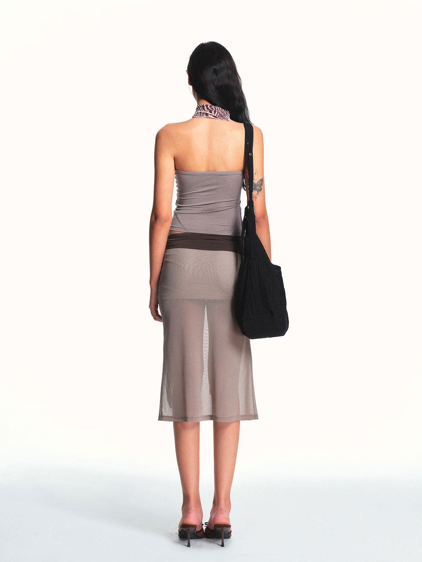 kvkv Dusty Rose Ribbon Splice Open Back Slim Fit Women&
