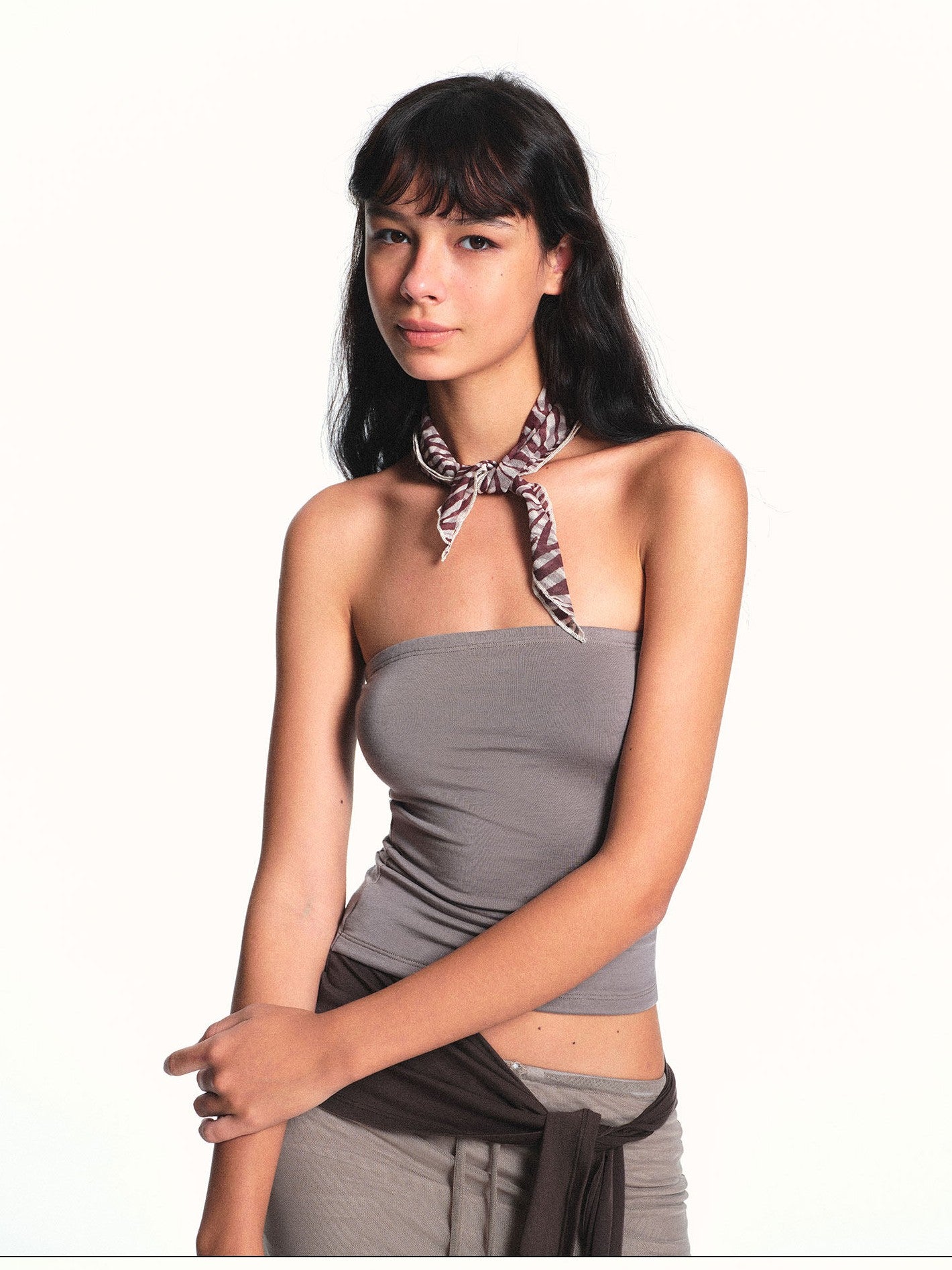 kvkv Dusty Rose Ribbon Splice Open Back Slim Fit Women&