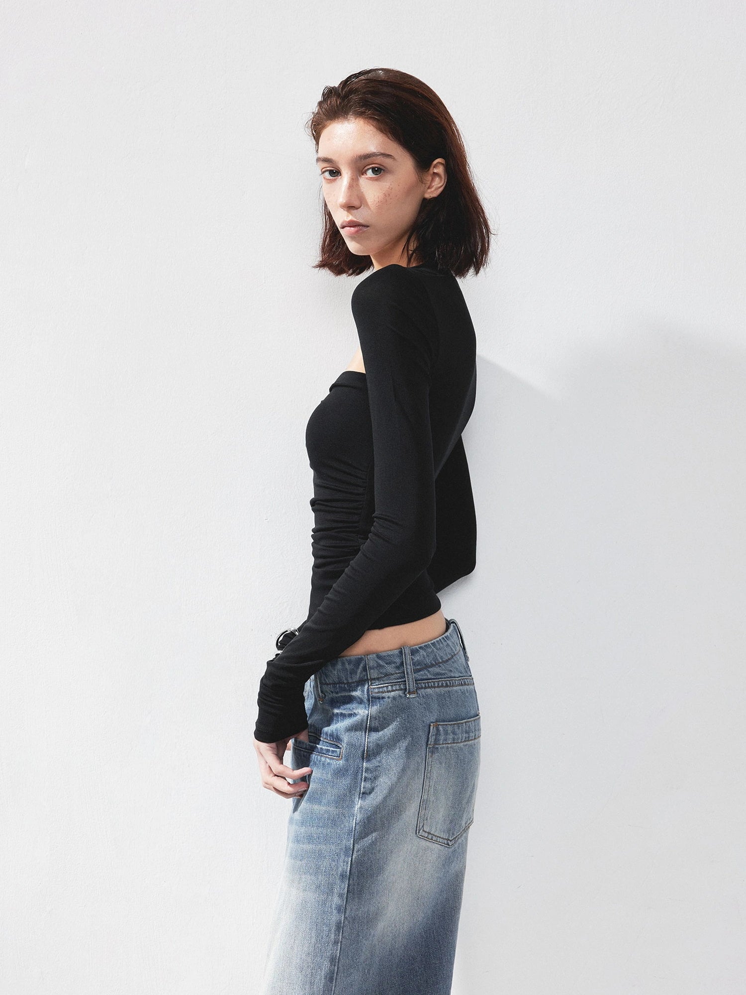 kvkv Fitted Square Neck Long Sleeve Tee