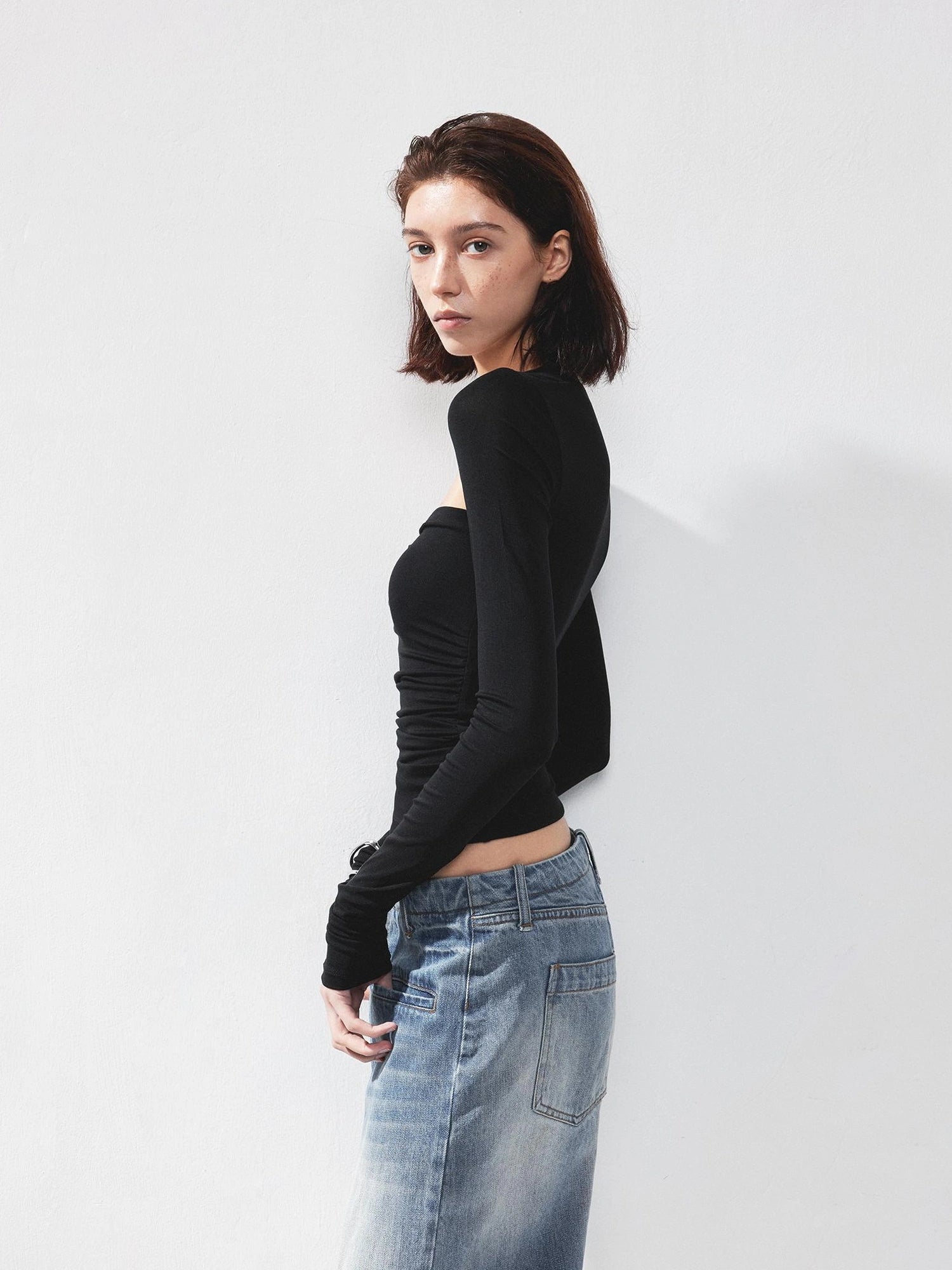 kvkv Fitted Square Neck Long Sleeve Tee