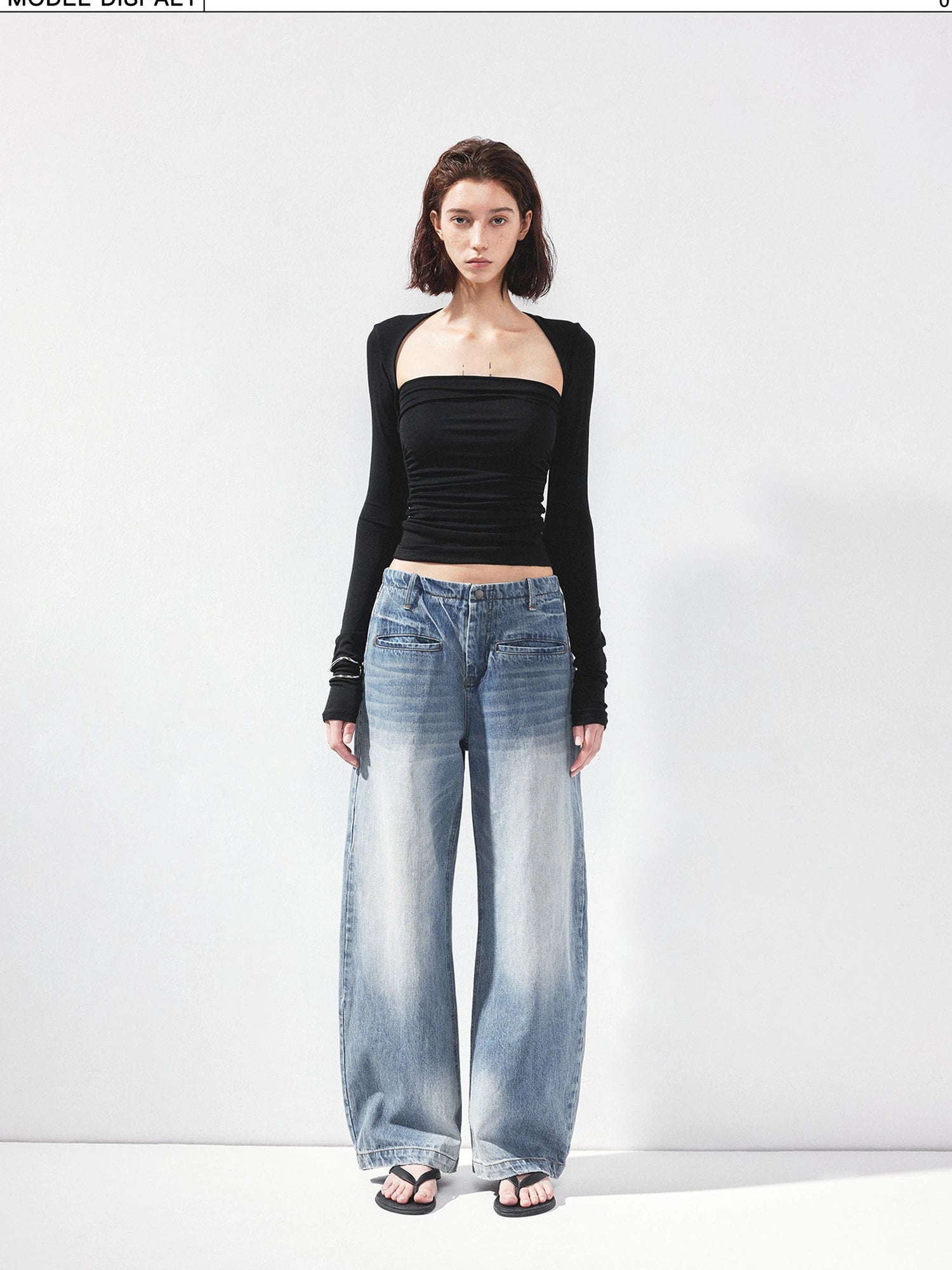 kvkv Fitted Square Neck Long Sleeve Tee