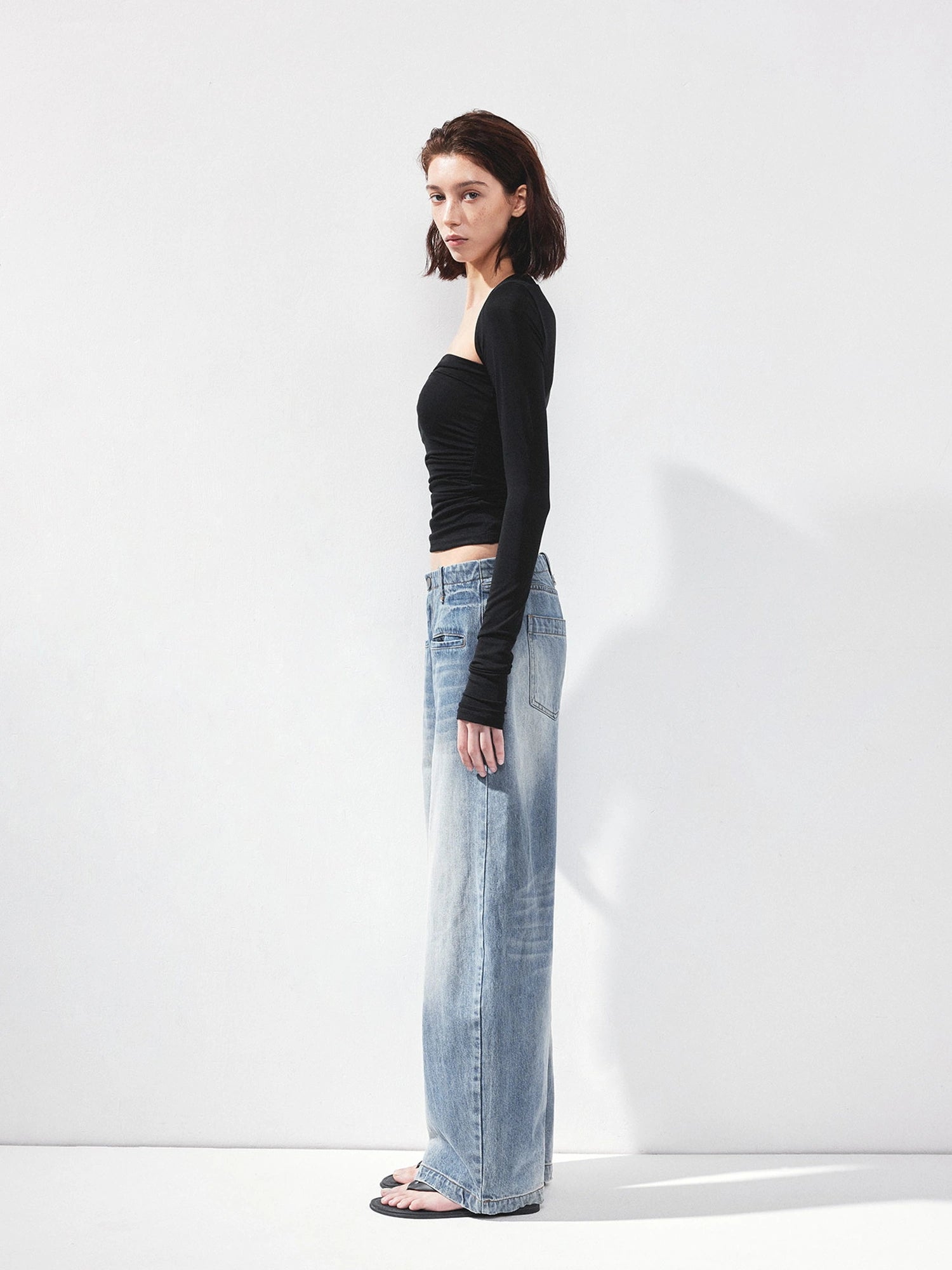 kvkv Fitted Square Neck Long Sleeve Tee