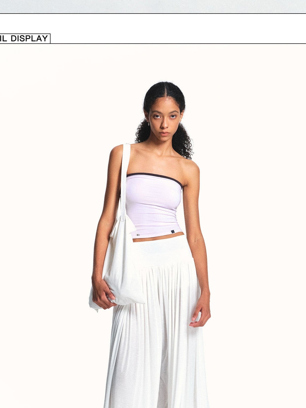 kvkv Flowy Pleated Wide Waistband Sheer White Wide Leg Women&
