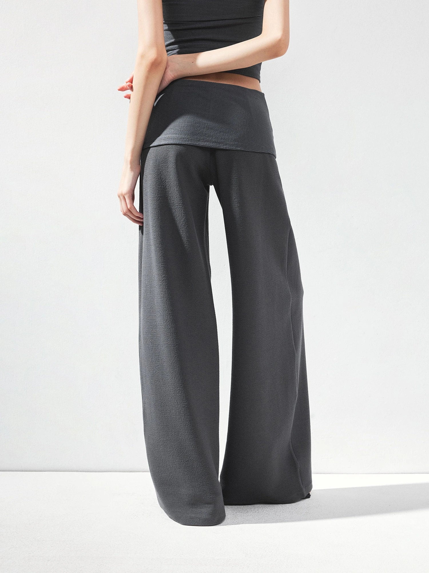 kvkv Folded Waistband Wide Leg Trousers