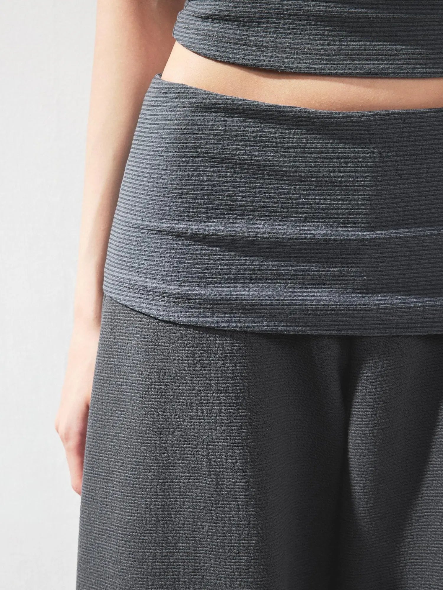 kvkv Folded Waistband Wide Leg Trousers