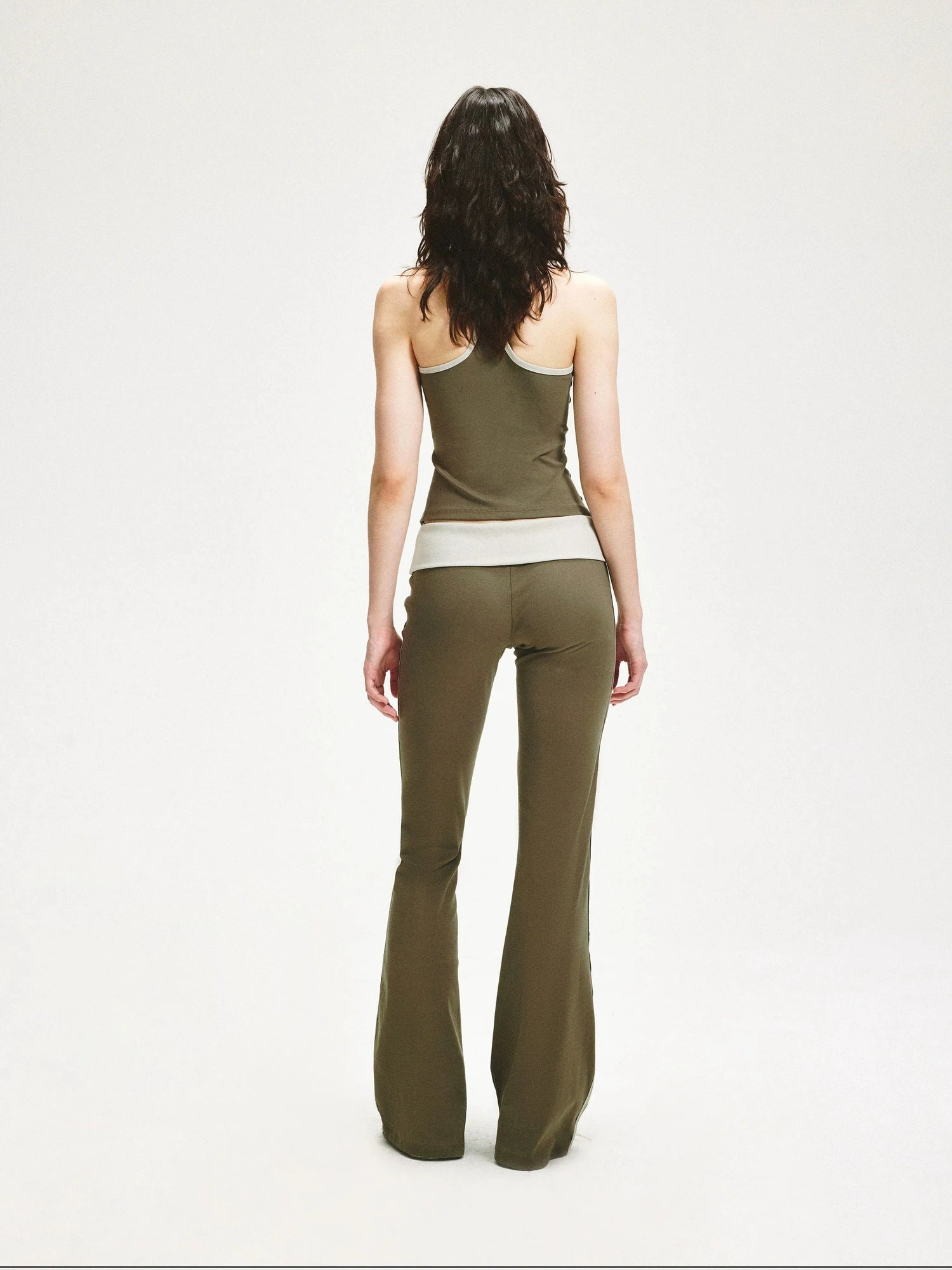 KVKV Yoga Clothing Brand - Gray Green Mesh Paneled Camisole