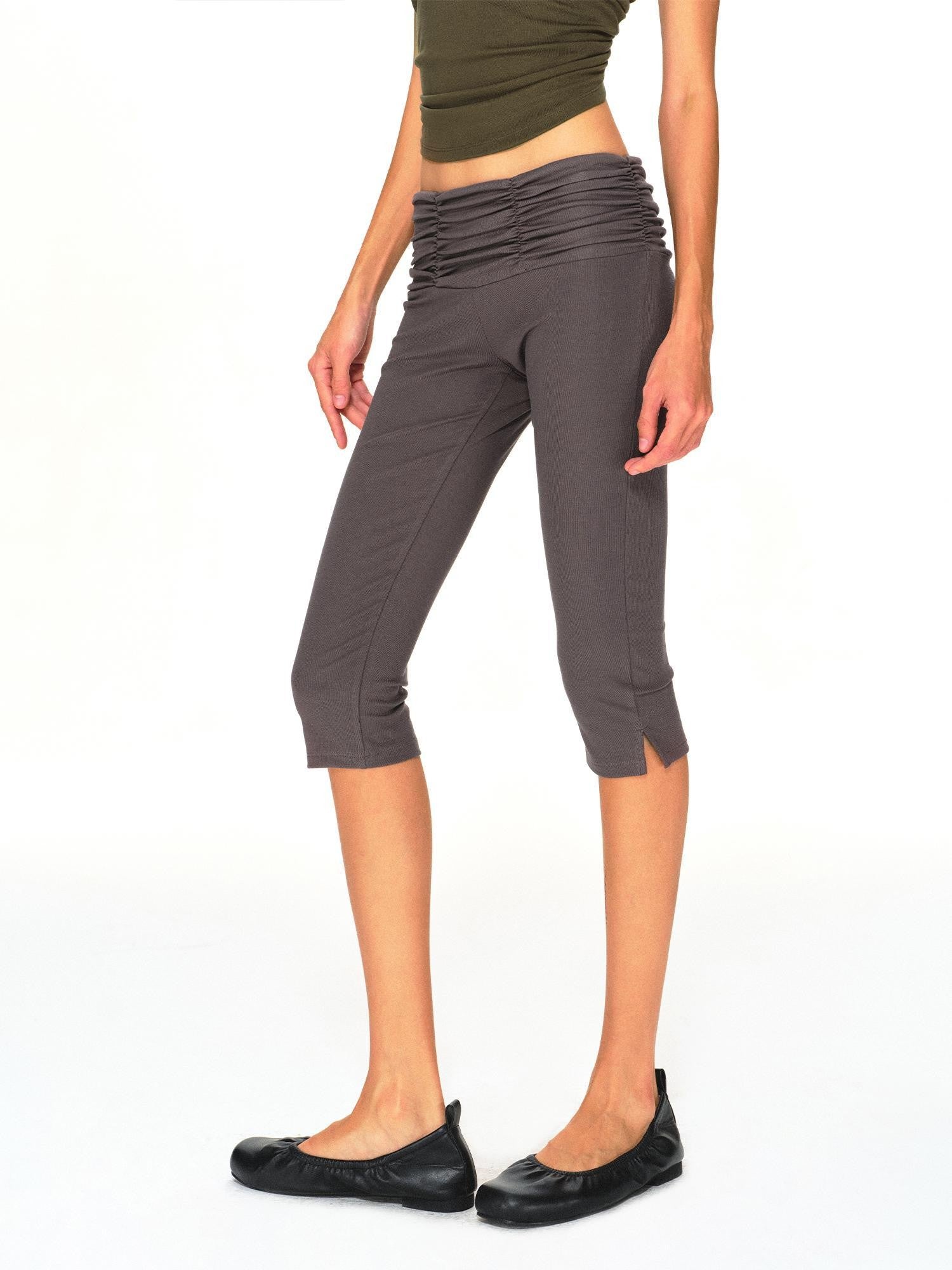 kvkv Gray Stacked Pleated Wide Waist Slim Fit Women&
