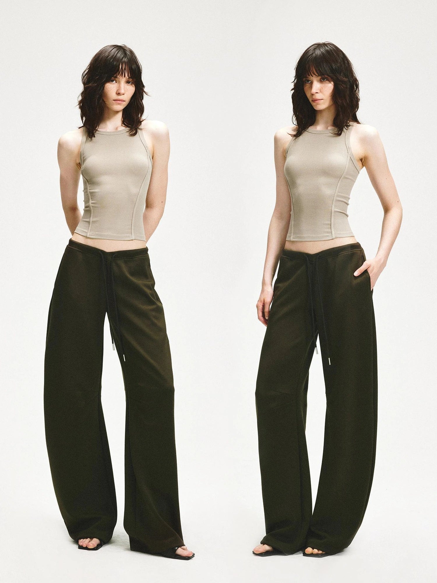 KVKV Yoga Clothing Brand - Gray Wheat Ribbed Yoga Tank Top