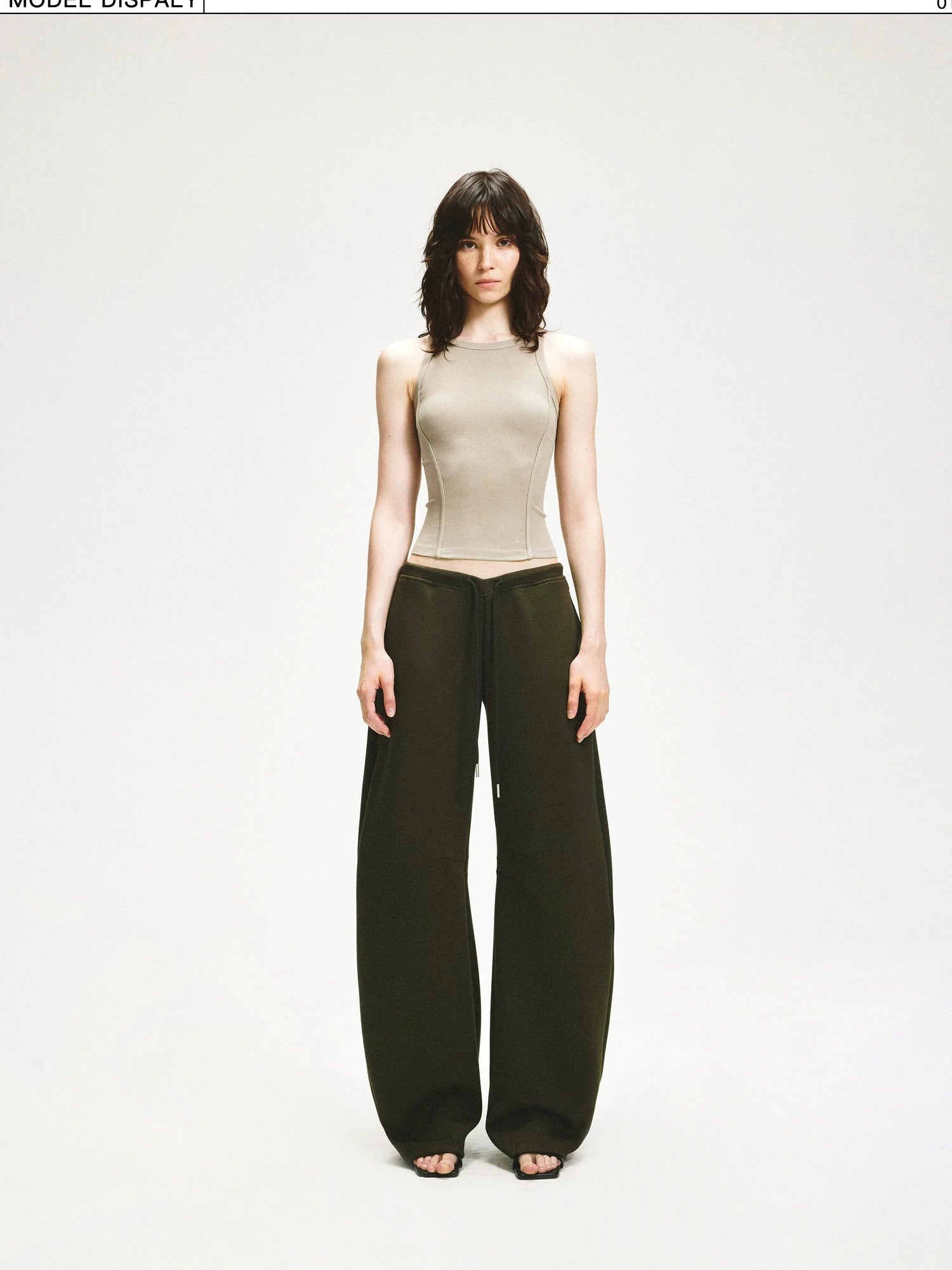 KVKV Yoga Clothing Brand - Gray Wheat Ribbed Yoga Tank Top