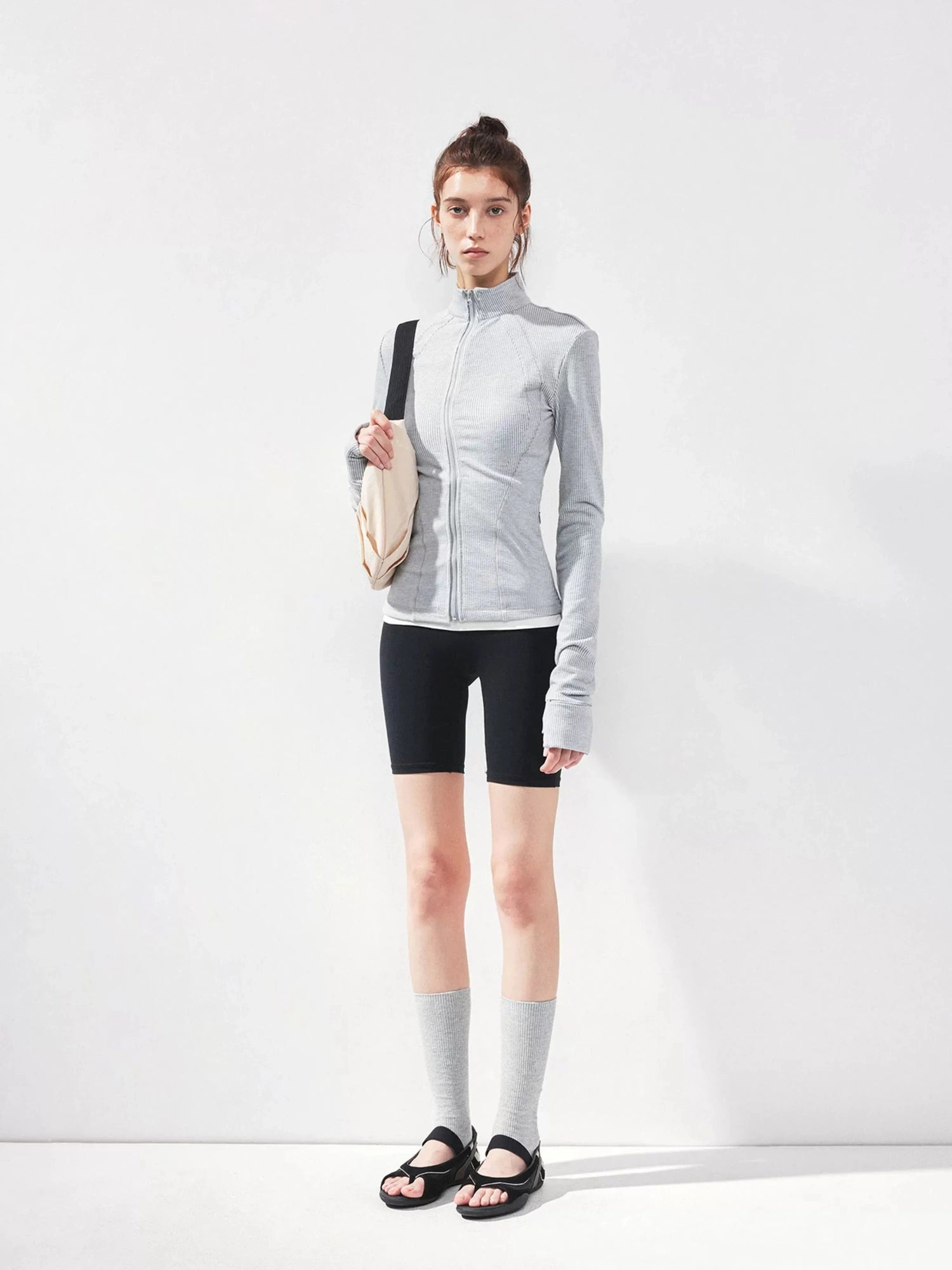 kvkv Gray Zip Fit Yoga Jacket