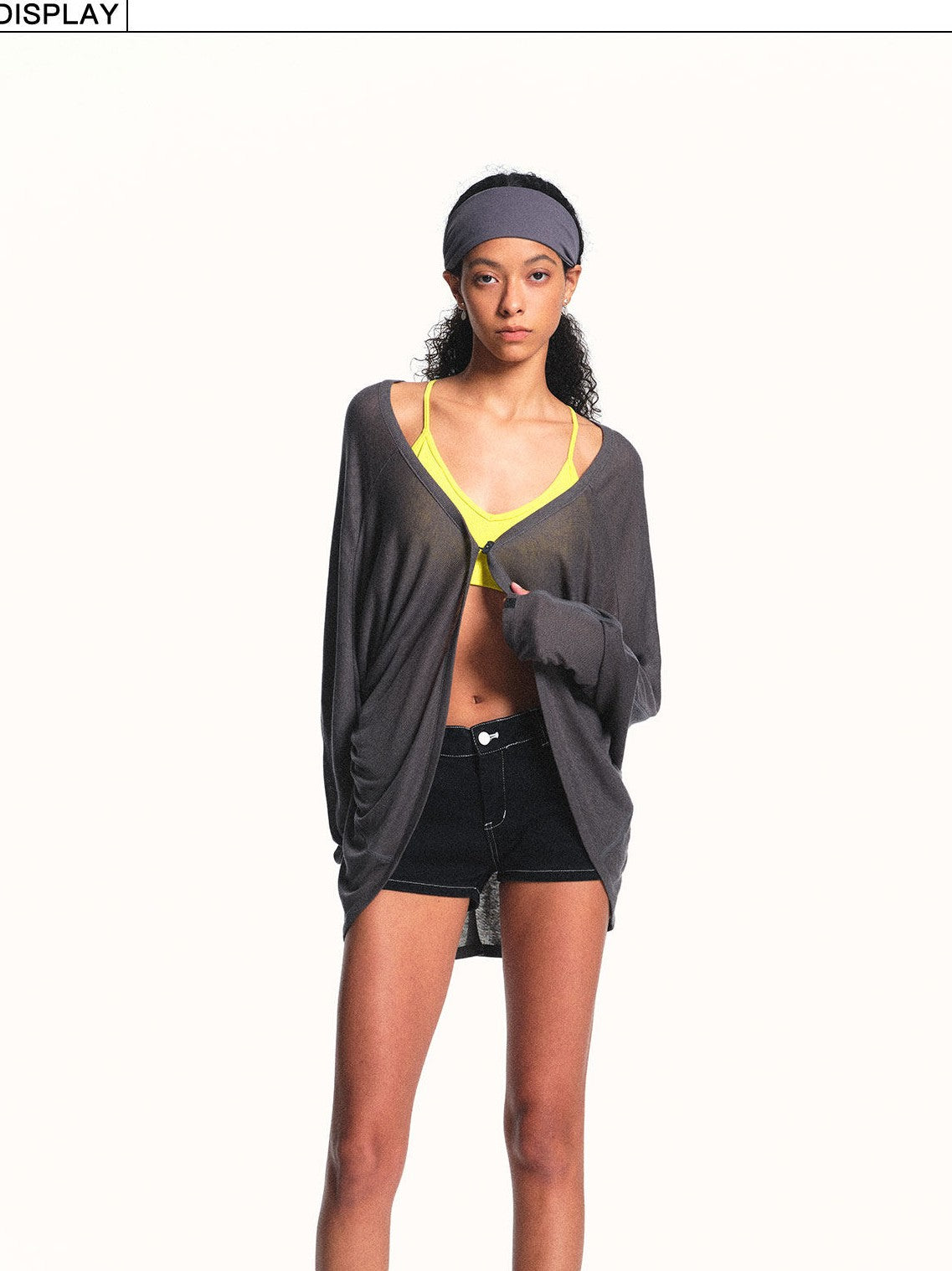 kvkv Grey Textured Semi Sheer Two Way Loose Women&