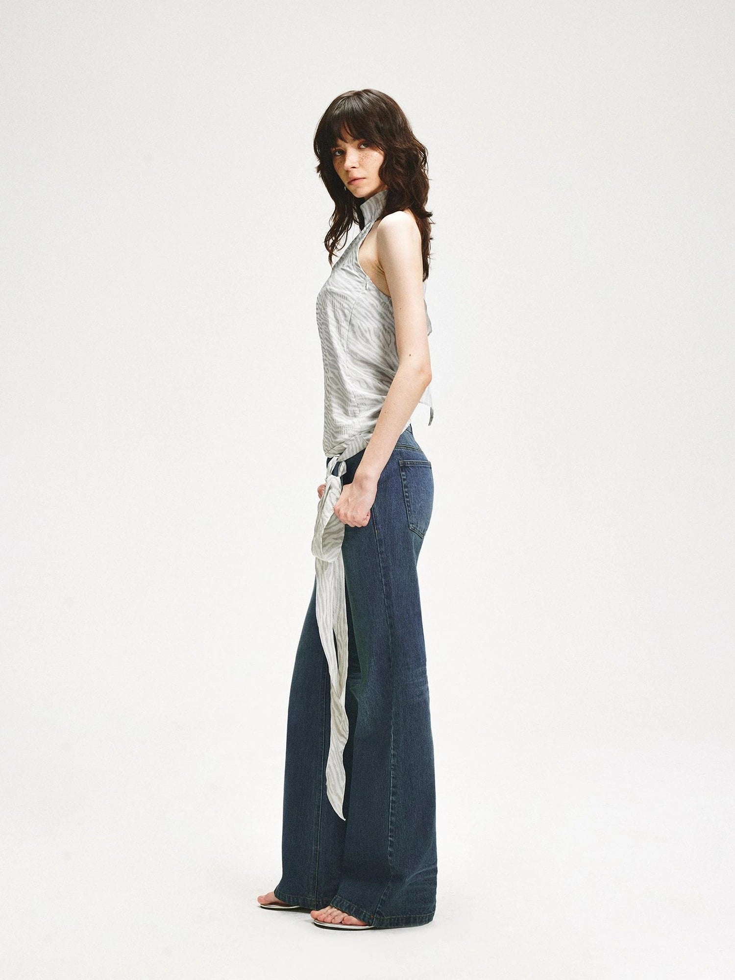 KVKV Yoga Clothing Brand - Halter Neck Sleeveless Vest With Adjustable Tie Belt