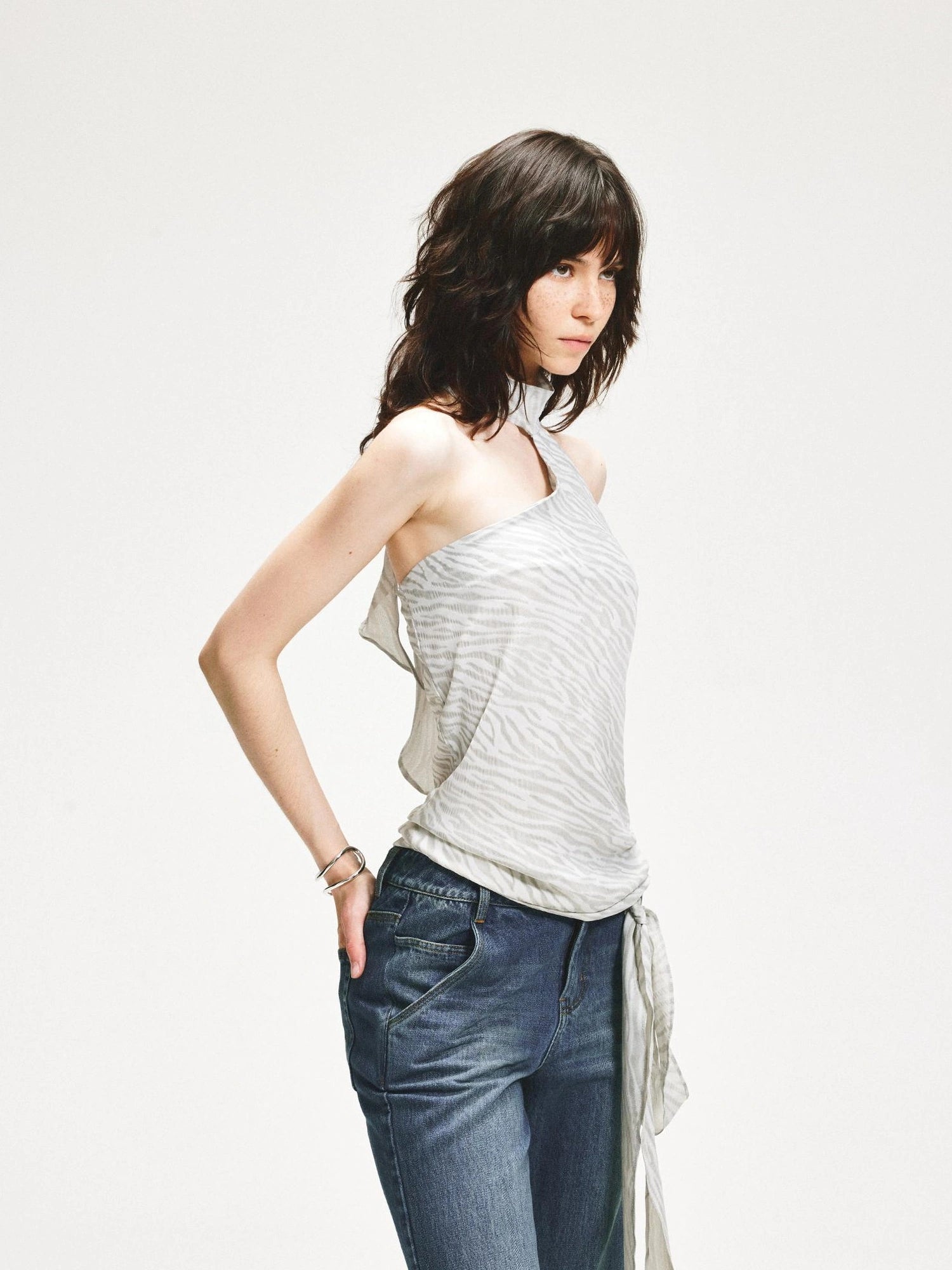 KVKV Yoga Clothing Brand - Halter Neck Sleeveless Vest With Adjustable Tie Belt