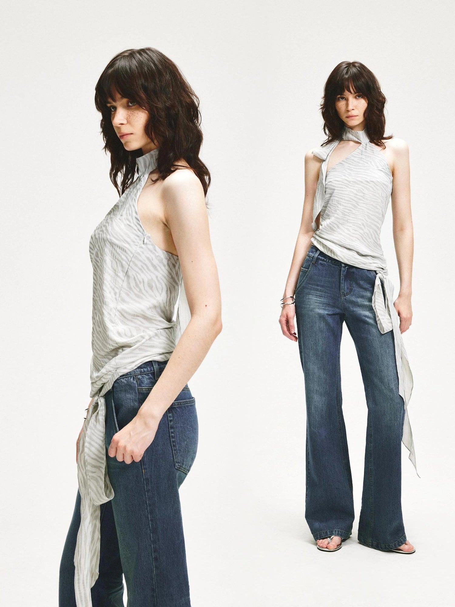 KVKV Yoga Clothing Brand - Halter Neck Sleeveless Vest With Adjustable Tie Belt