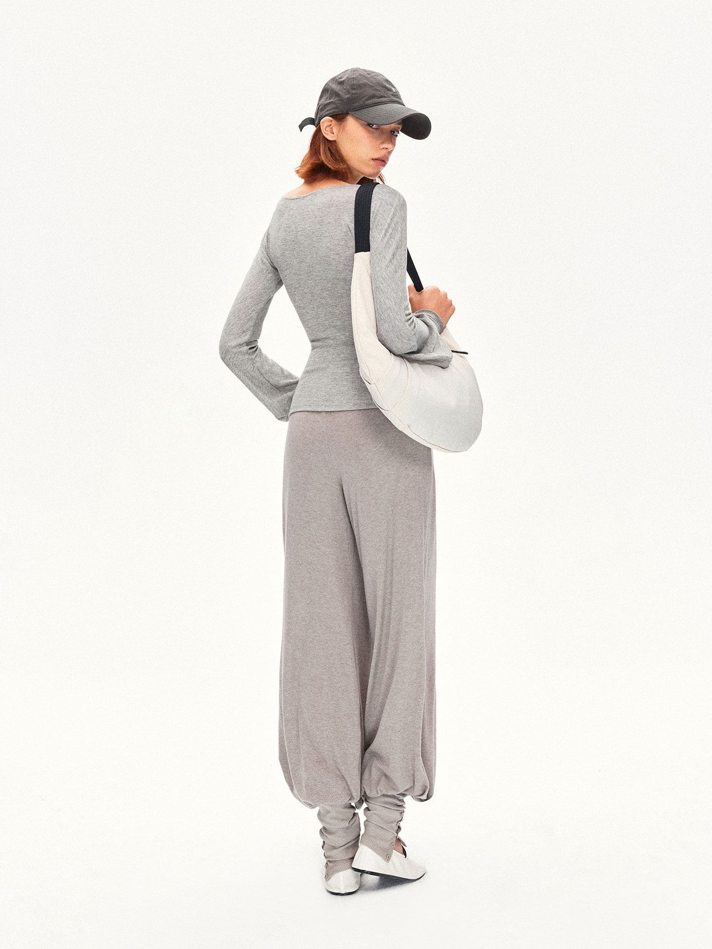 kvkv Heather Gray Pleated Adjustable Strap Square Neck Women&