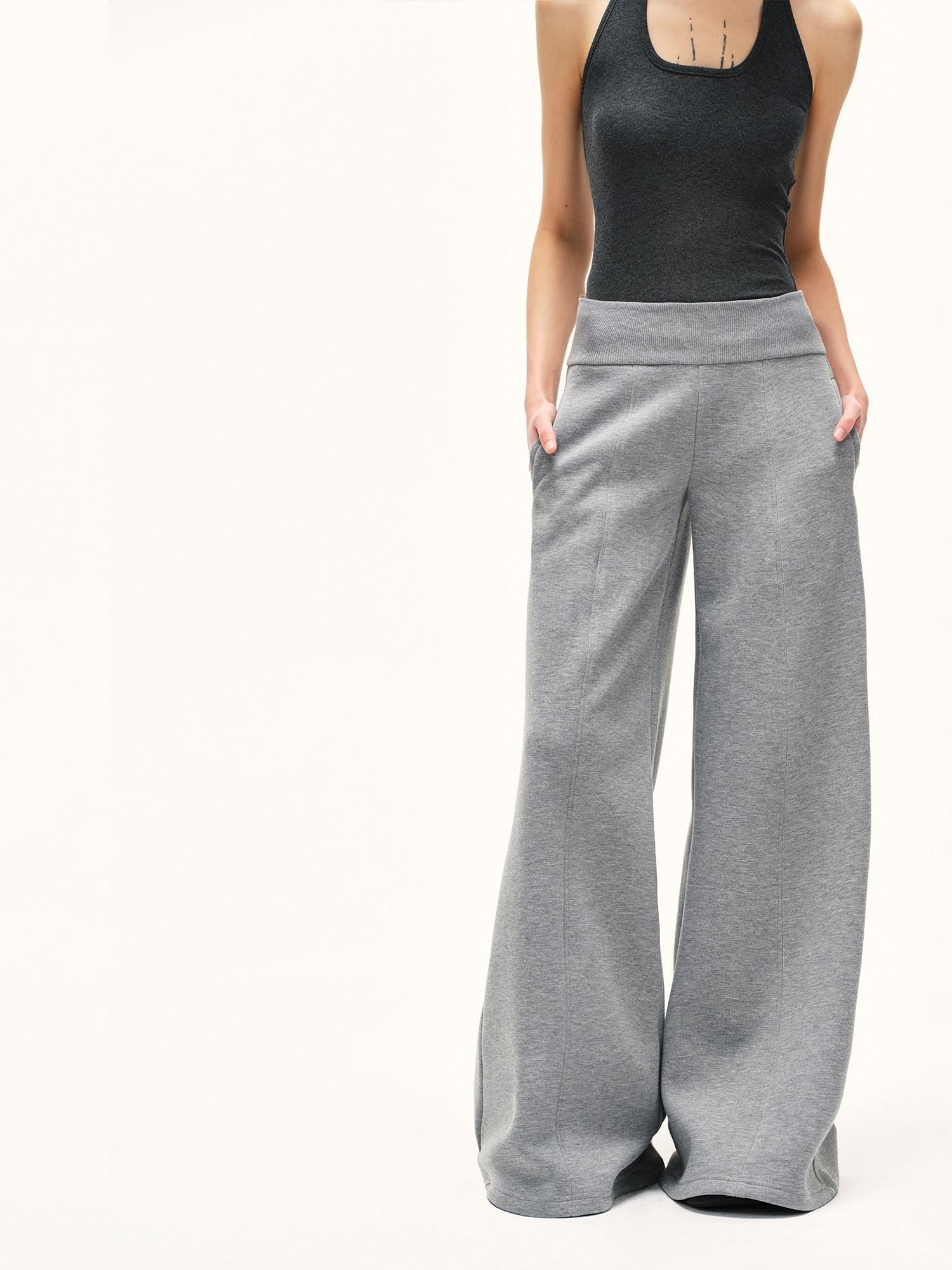 kvkv Heather Gray Wide Waistband Air Layer Women&