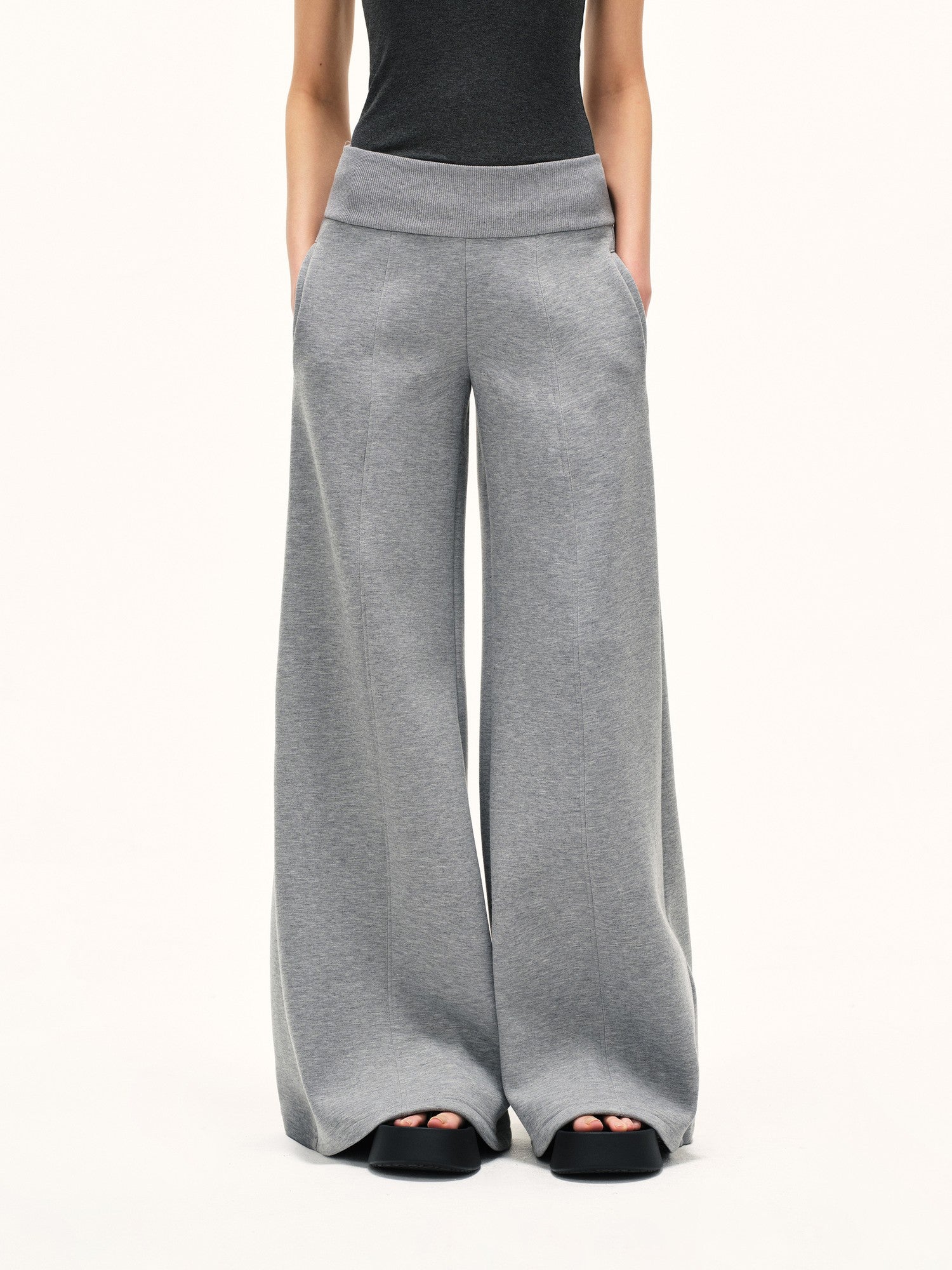 kvkv Heather Gray Wide Waistband Air Layer Women&