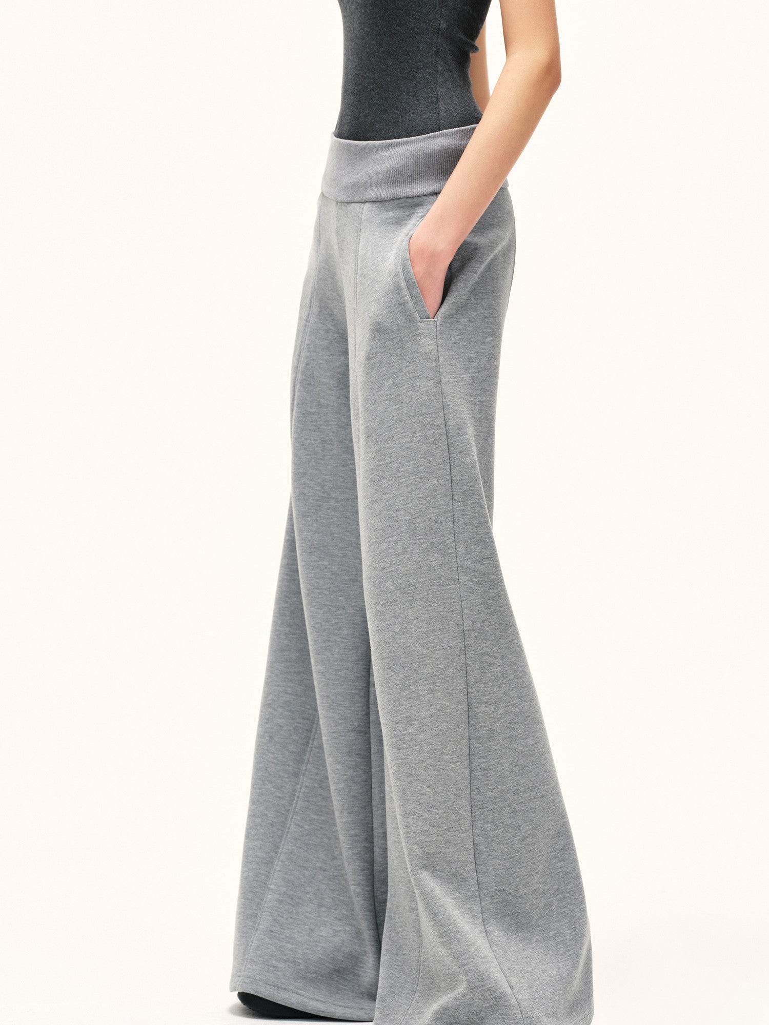 kvkv Heather Gray Wide Waistband Air Layer Women&