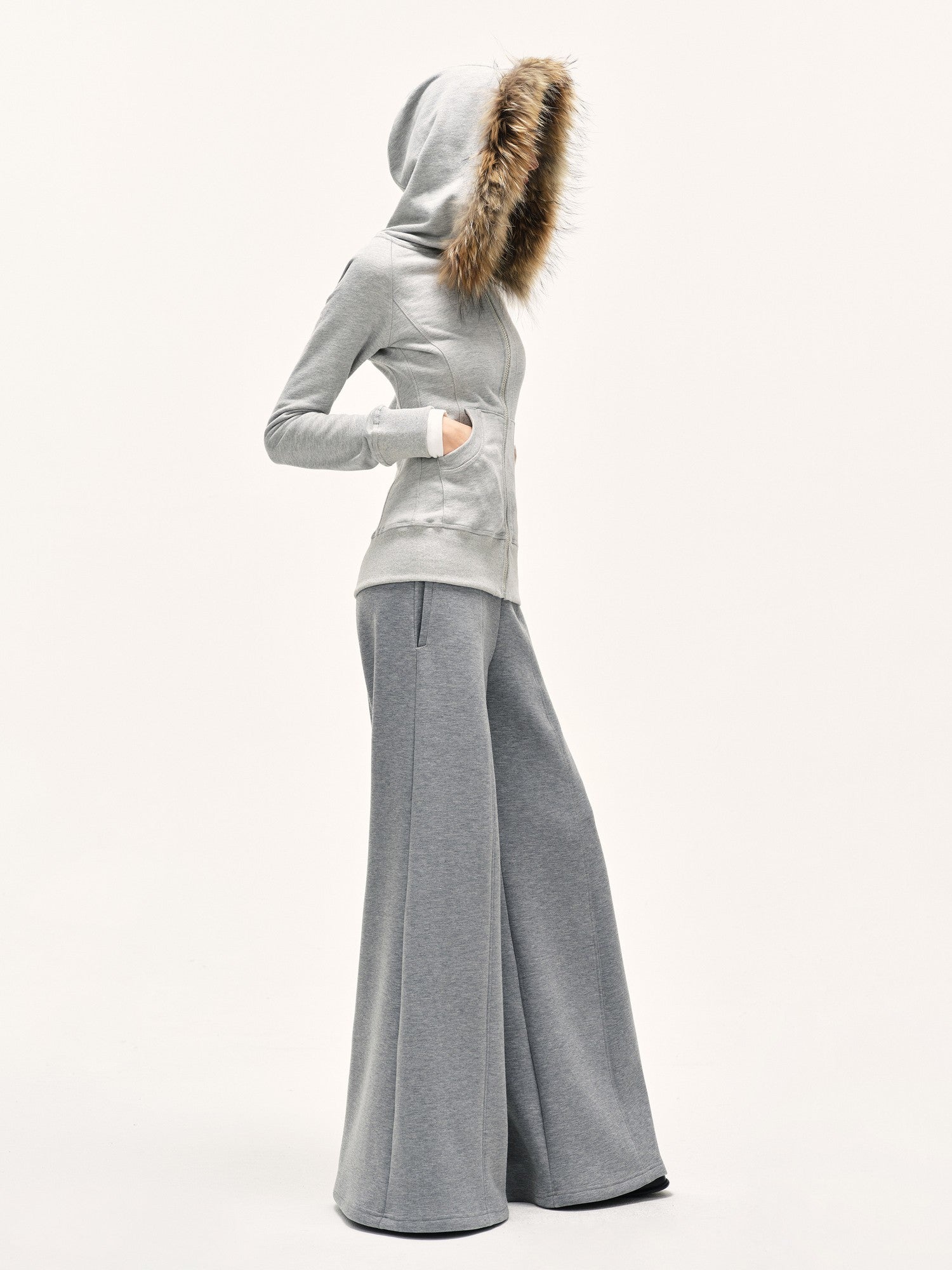 kvkv Heather Gray Wide Waistband Air Layer Women&