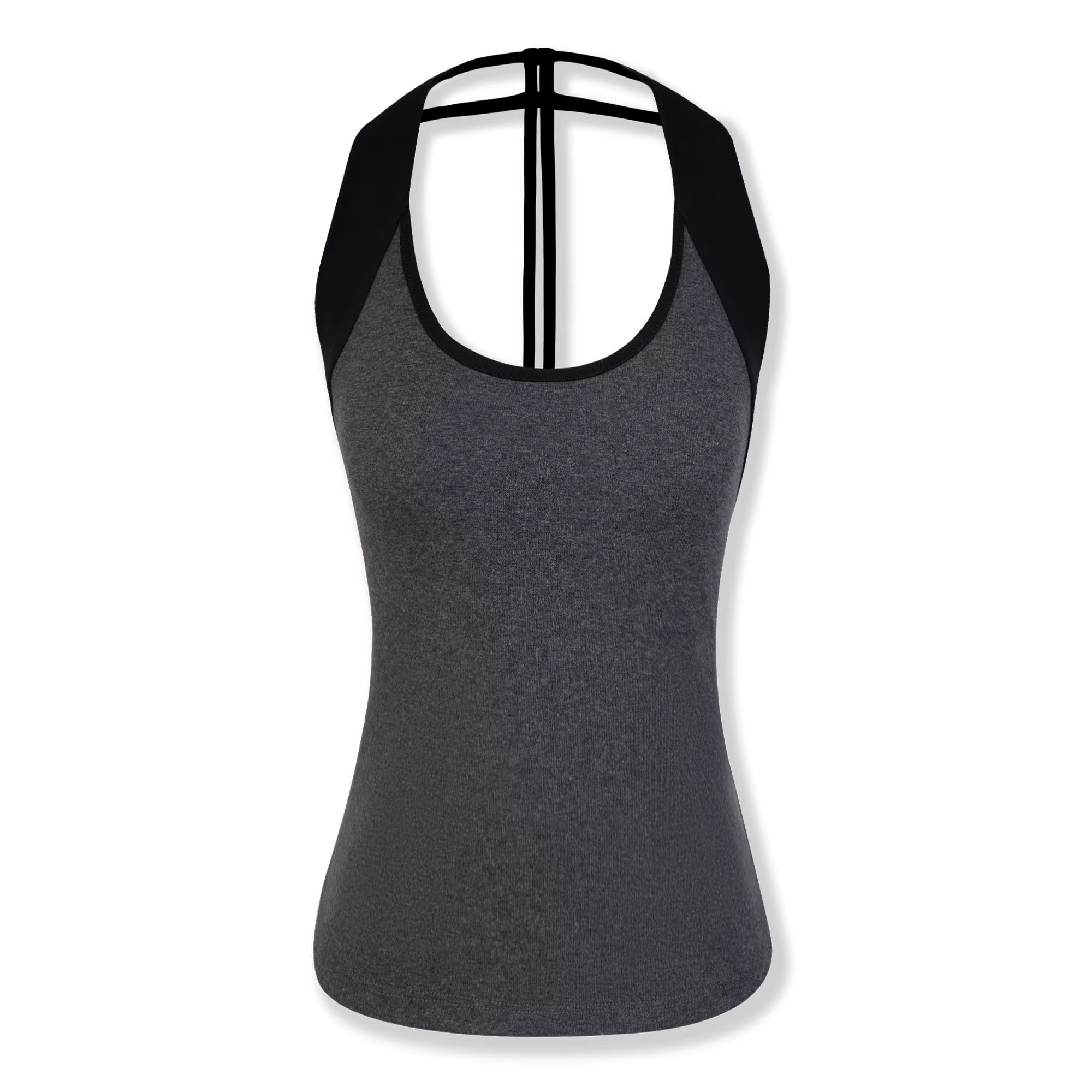 kvkv_High_Stretch_Slim_U_Neck_Strappy_Yoga_Women_Cotton_Blend_Black_Gray_Tank_Tops_MISSTT