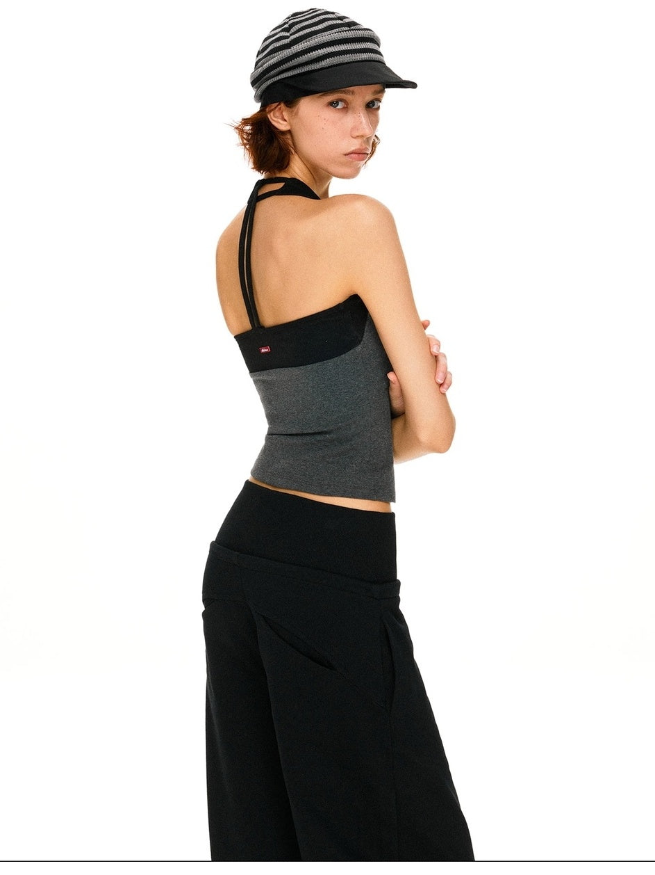 kvkv High Stretch Slim U Neck Strappy Yoga Women Cotton Blend Black Gray Tank Tops