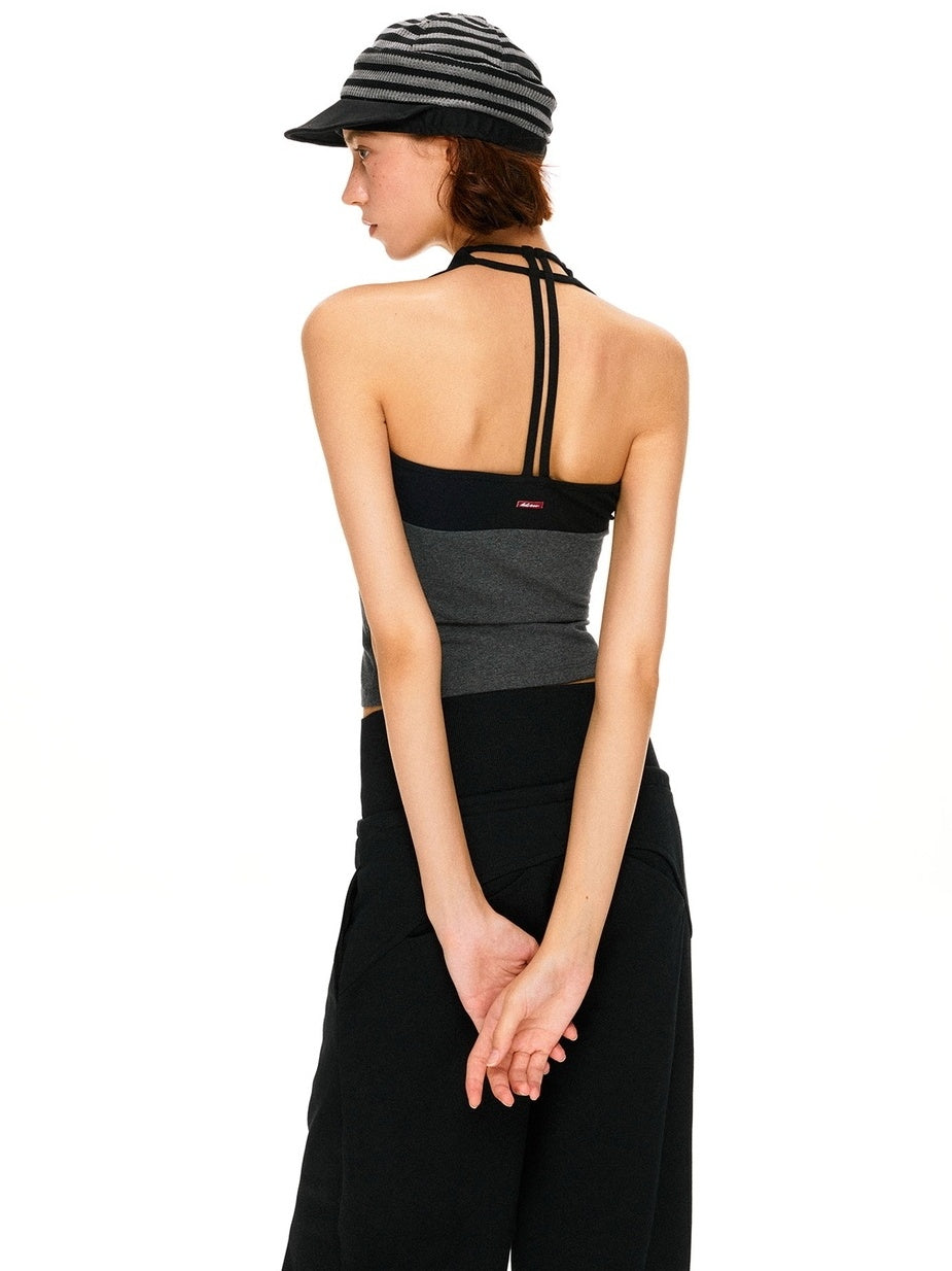 kvkv High Stretch Slim U Neck Strappy Yoga Women Cotton Blend Black Gray Tank Tops