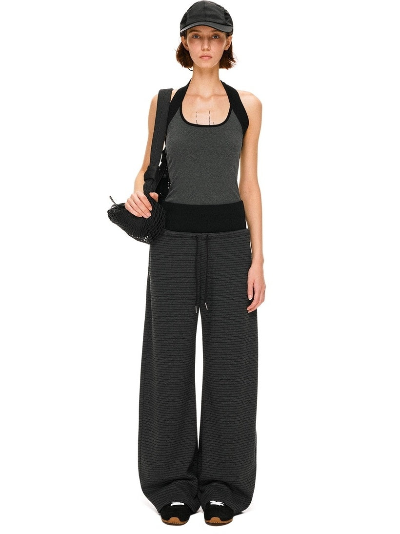 kvkv High Stretch Slim U Neck Strappy Yoga Women Cotton Blend Black Gray Tank Tops