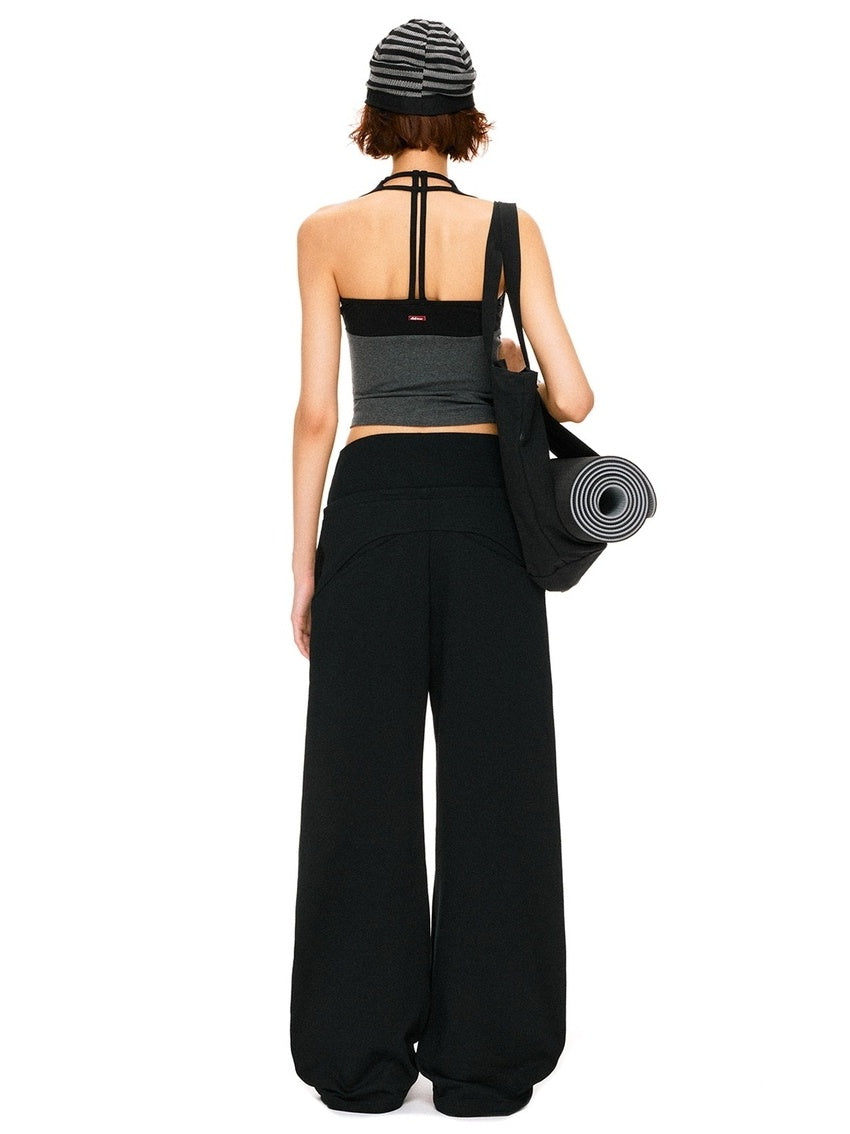 kvkv High Stretch Slim U Neck Strappy Yoga Women Cotton Blend Black Gray Tank Tops