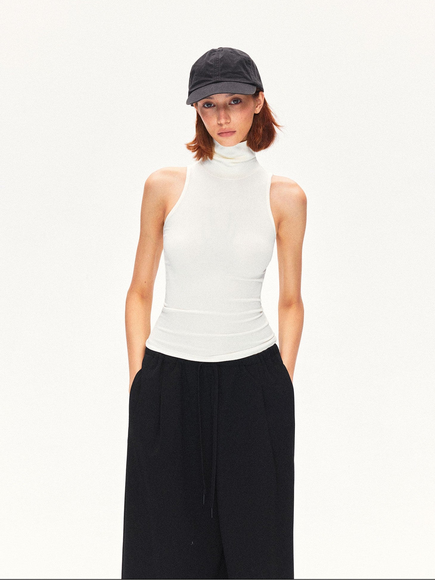 kvkv Ivory High Neck Shoulder Cutout Women&